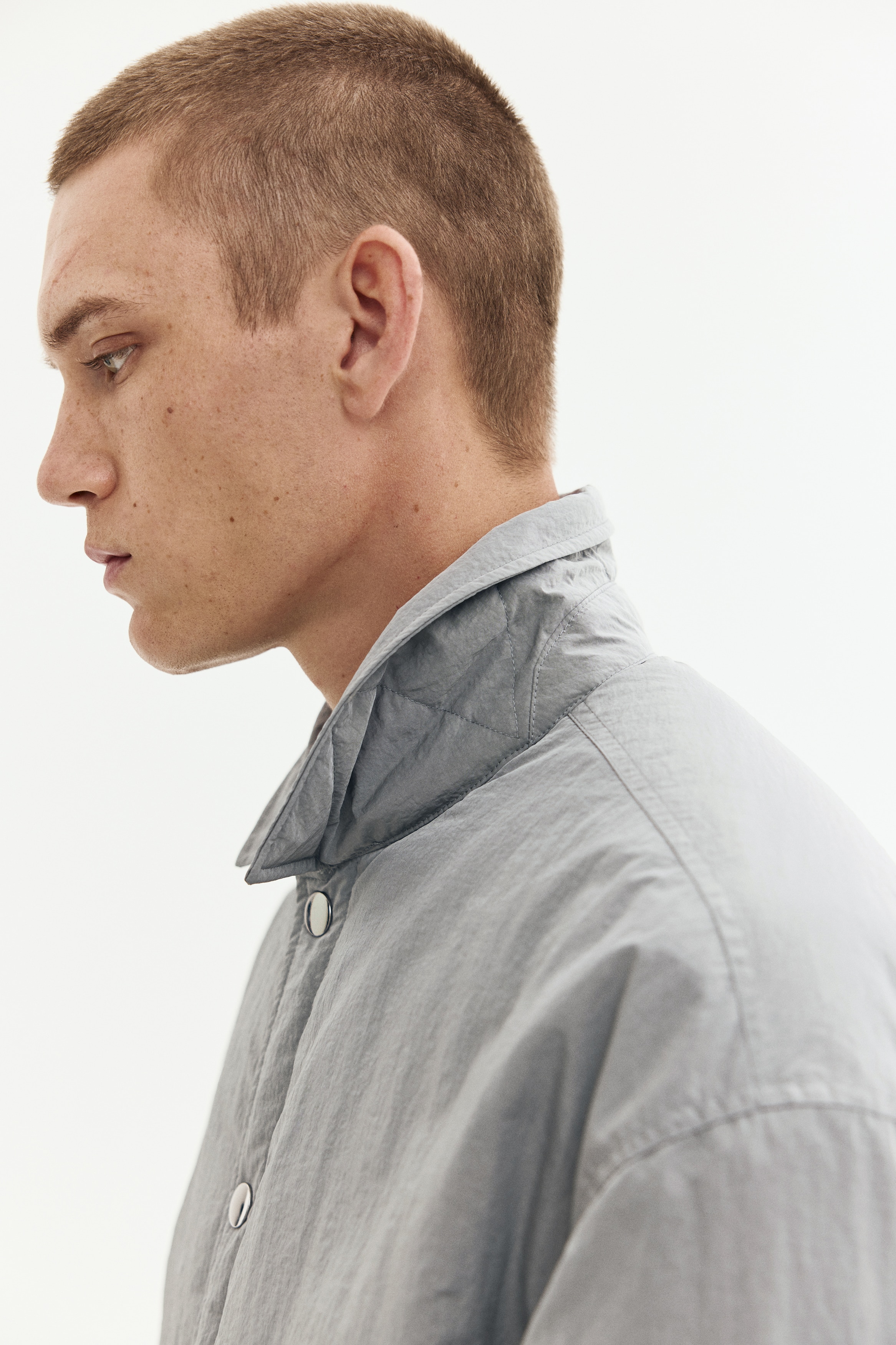 Relaxed Fit Padded nylon overshirt