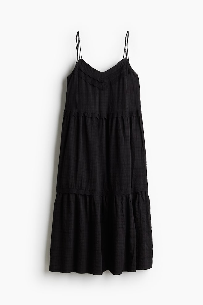 Vestido con tirantes de lazo - Negro/Blanco/Floral/Blanco - 1
