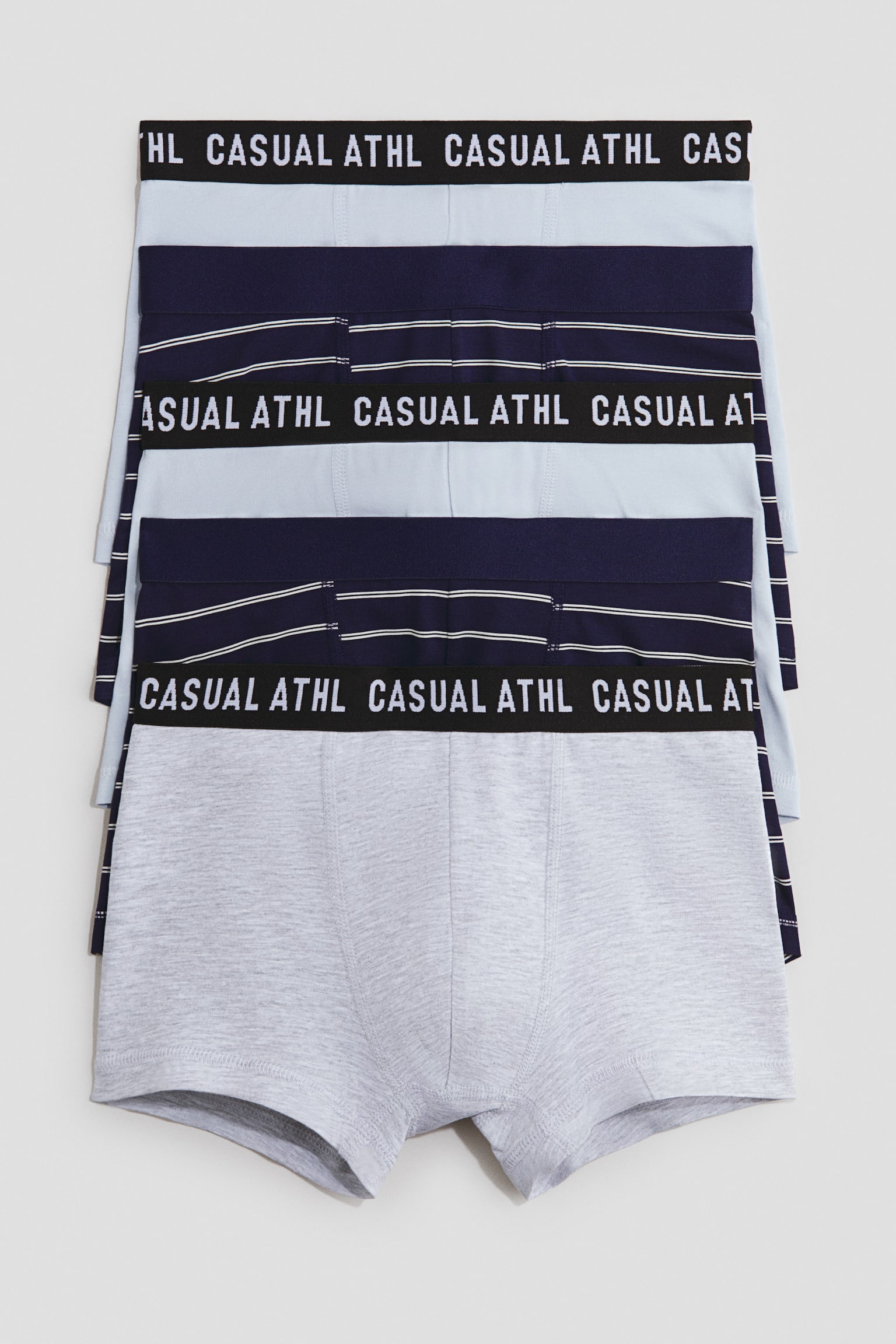 Set van 5 boxershorts - Trunk - Donkerblauw/gestreept/Zwart/Casual/Kakigroen/donkergrijs/Zwart/grijs gemêleerd/Helderblauw/NYC/Zwart/geruit/Lichtblauw/Game over/Zwart/Game over/Blauw/gamecontrollers