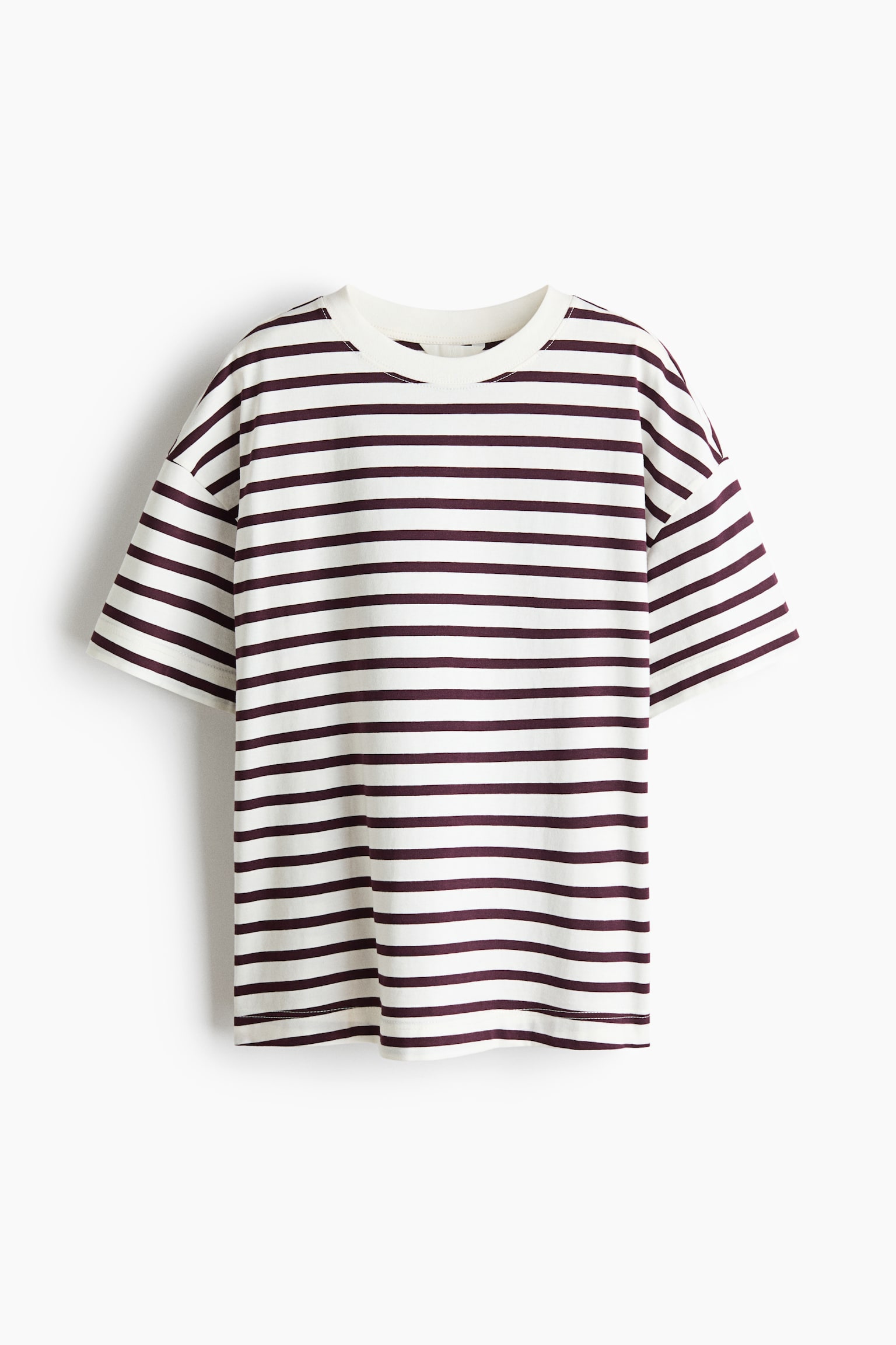 T-shirt σε φαρδιά γραμμή - Μπορντό/λευκό/ριγέ/Σκούρο μπλε/Γκρι μελανζέ/Λευκό/Μαύρο/Χακί/Ανοιχτό μπεζ/ριγέ/Ανοιχτό μπεζ - 1