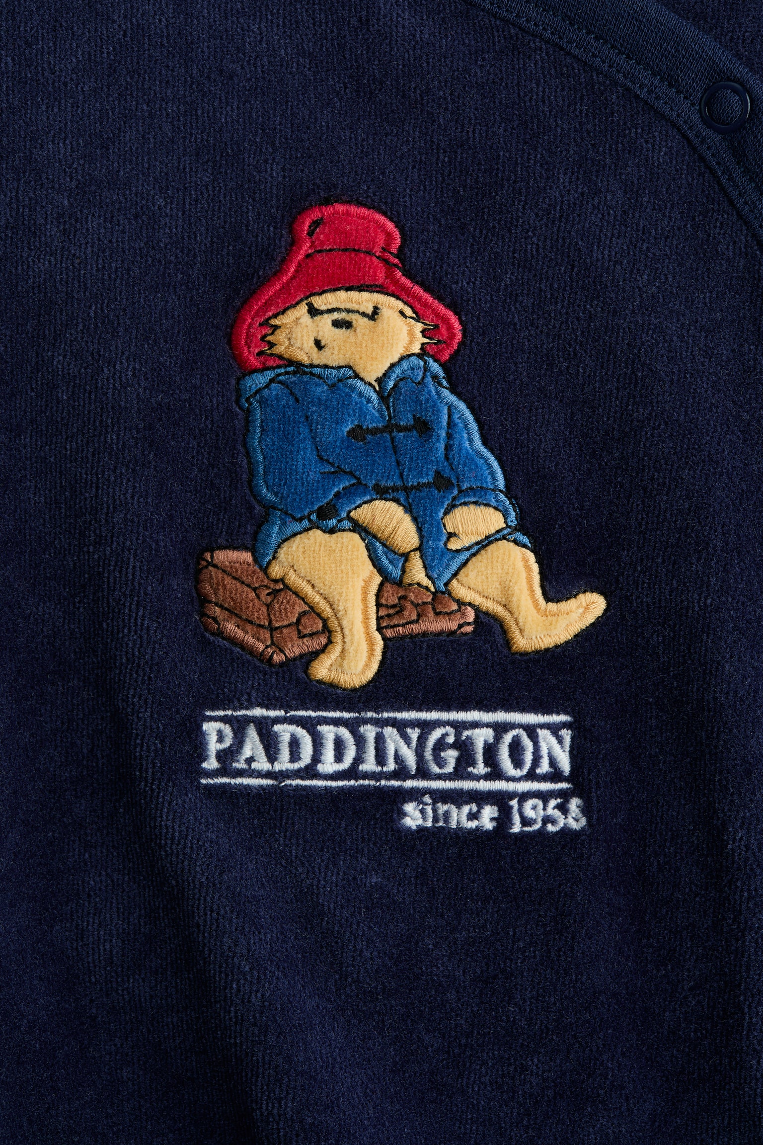 ベロアカバーオールパジャマ - ネイビーブルー／パディントンベア/ホワイト／くまのプーさん - 2