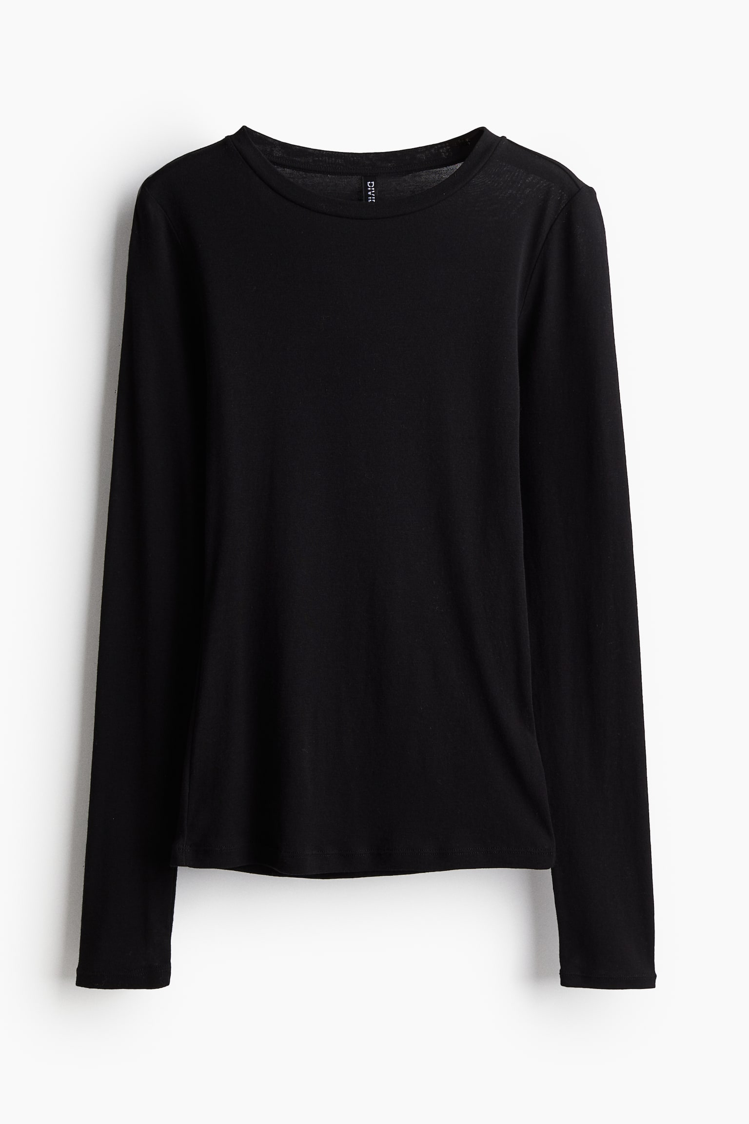 Long-sleeved jersey top - Black/Dark grey/Cream - 2