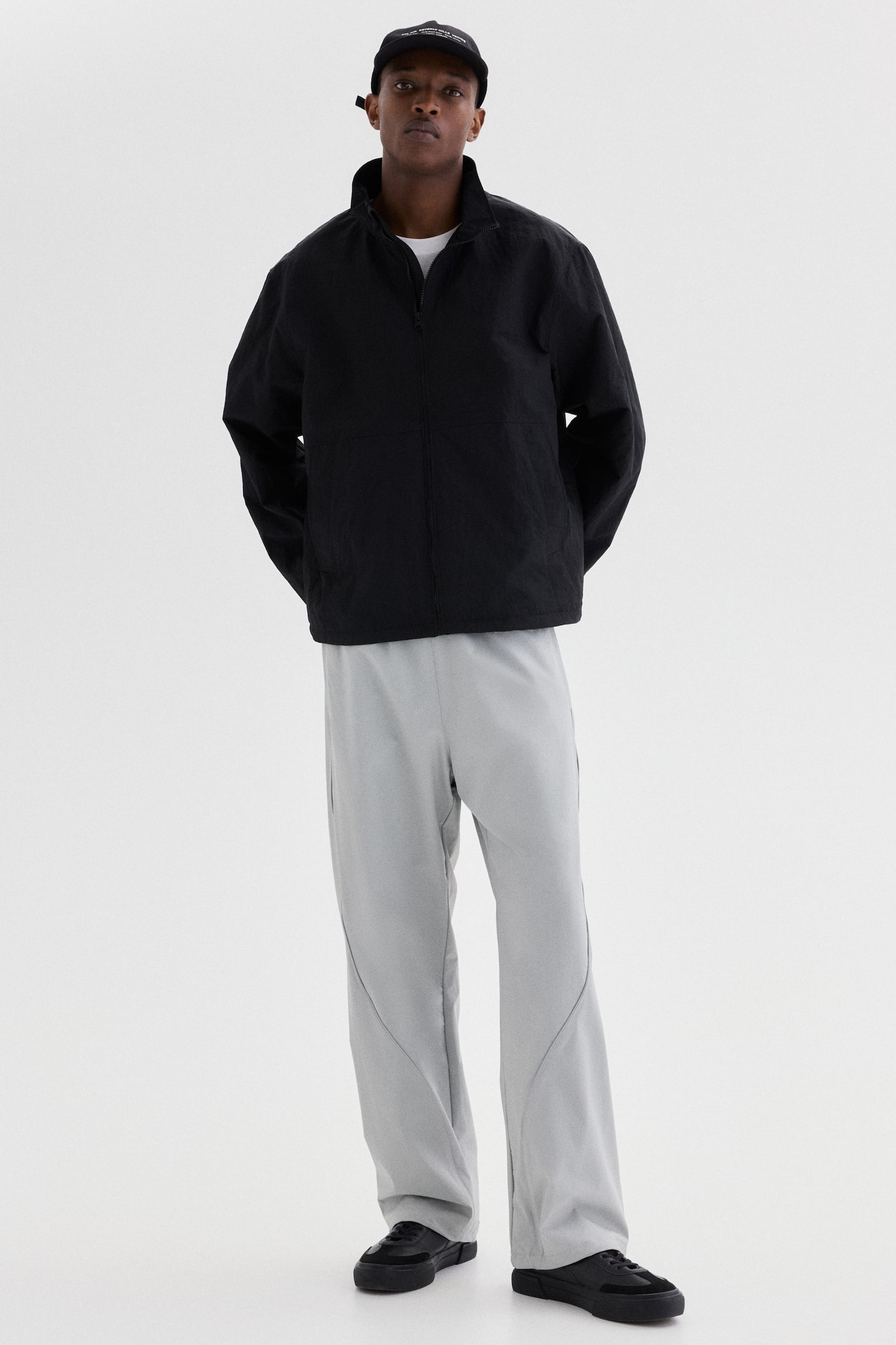 Water-repellent windbreaker - Black/Light grey - 5