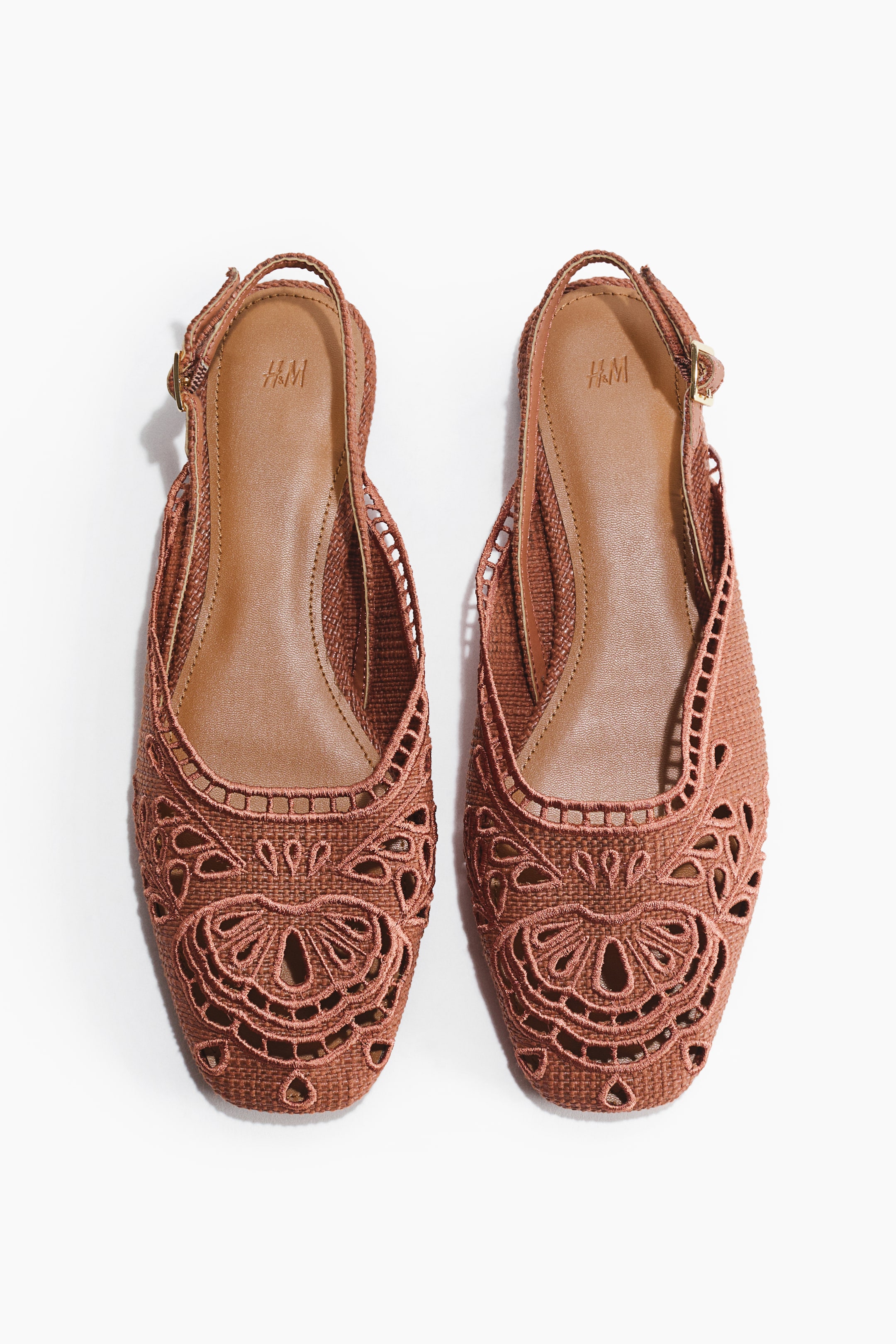 View larger image: Eyelet-Embroidered Slingbacks - Dark powder pink - Ladies | H&M US 1