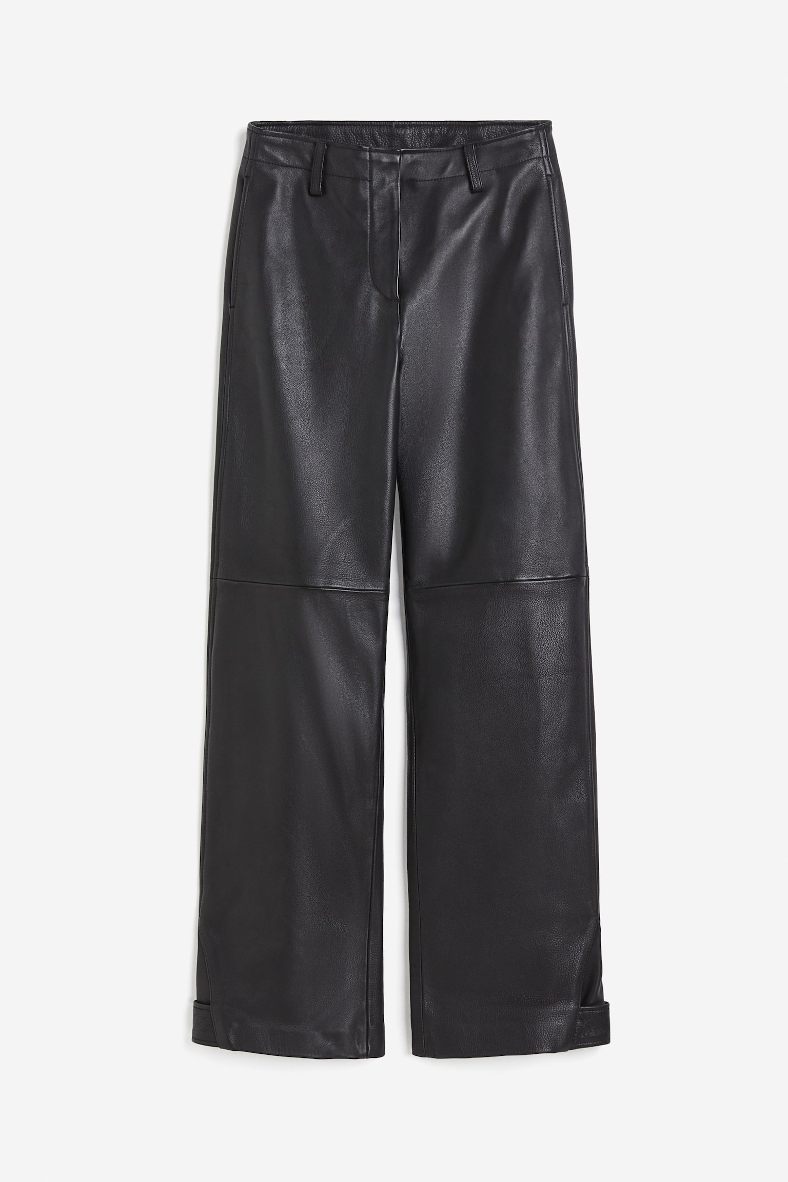 Leather biker trousers - Black/Dark grey - 1