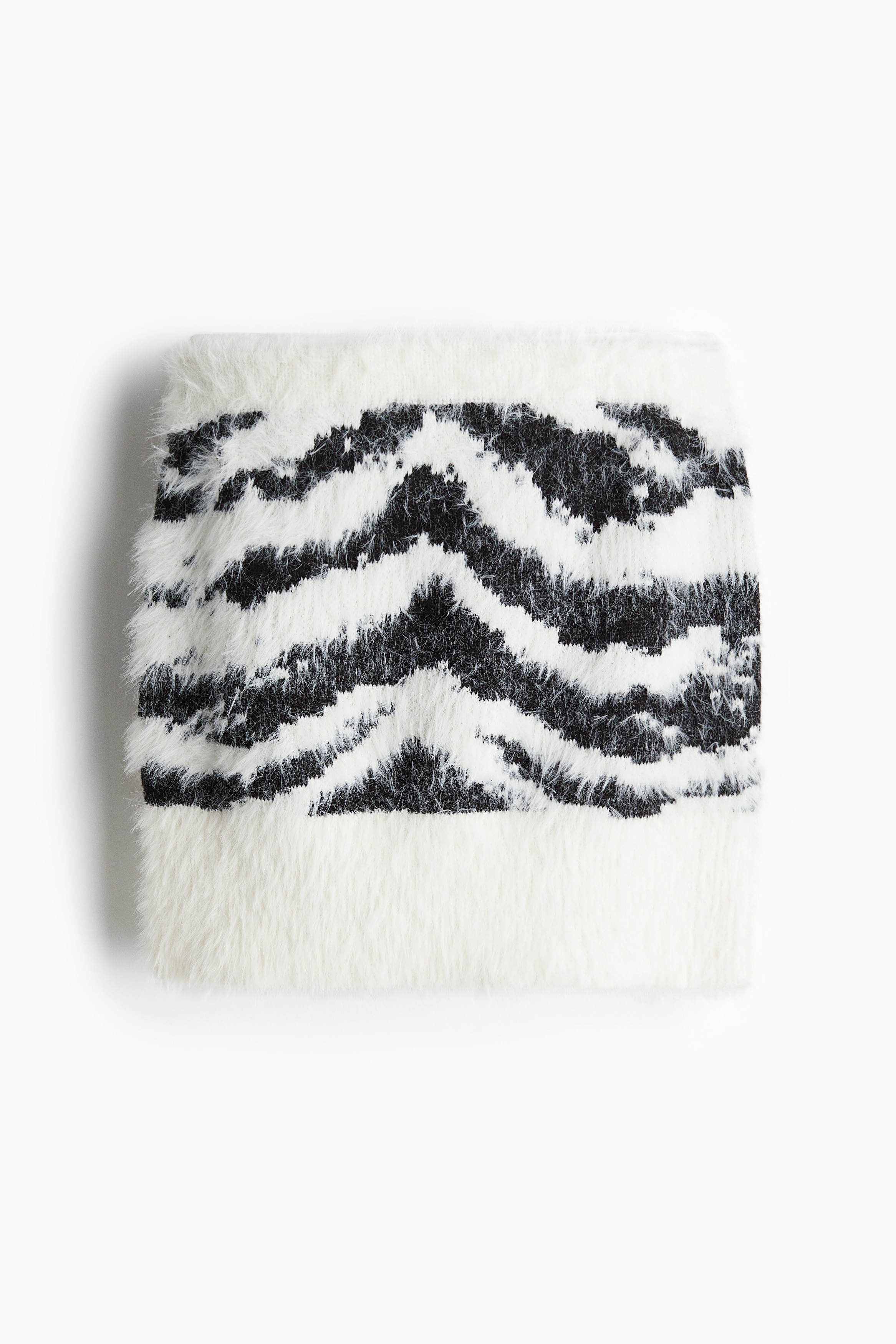 Ladies - Cream/Zebra print Fluffy-knit mini skirt - Size: XXS  - H&M