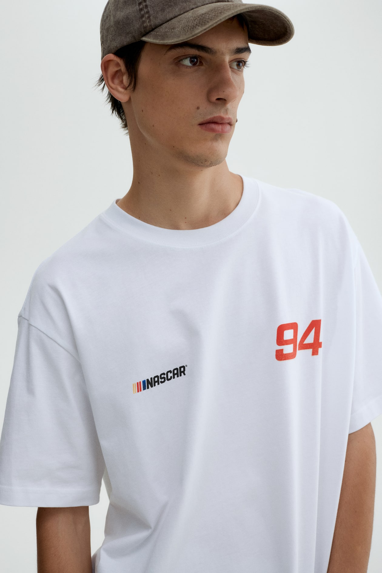 Loose Fit T-shirt White/NASCAR Men H&M IN
