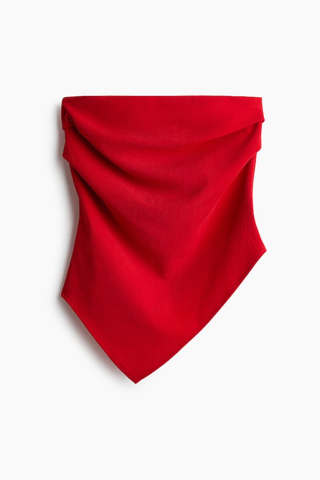 Asymmetric Tube Top - Red/Black/Cream - 1