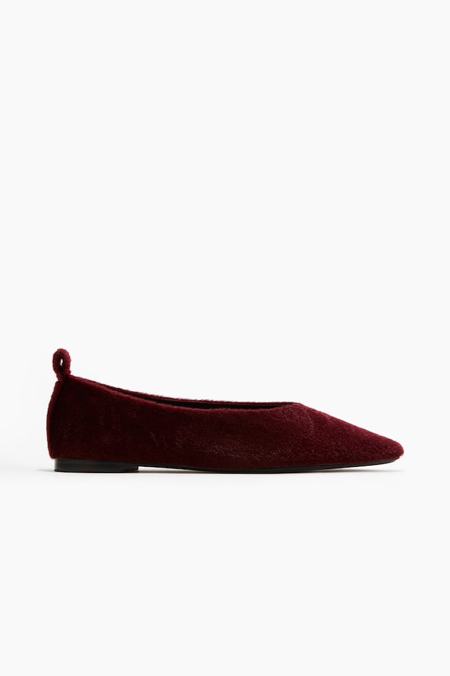 Pointed ballet flats - Burgundy/Dark green - 1