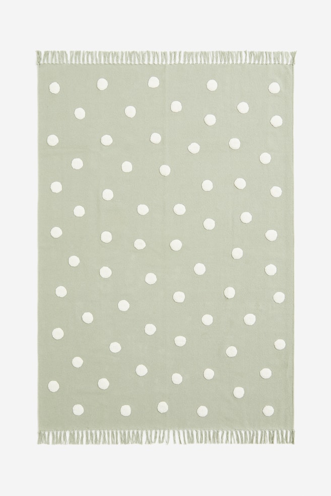 Tufted-spot cotton rug - Light green/Spotted/Light beige/Spotted - 1