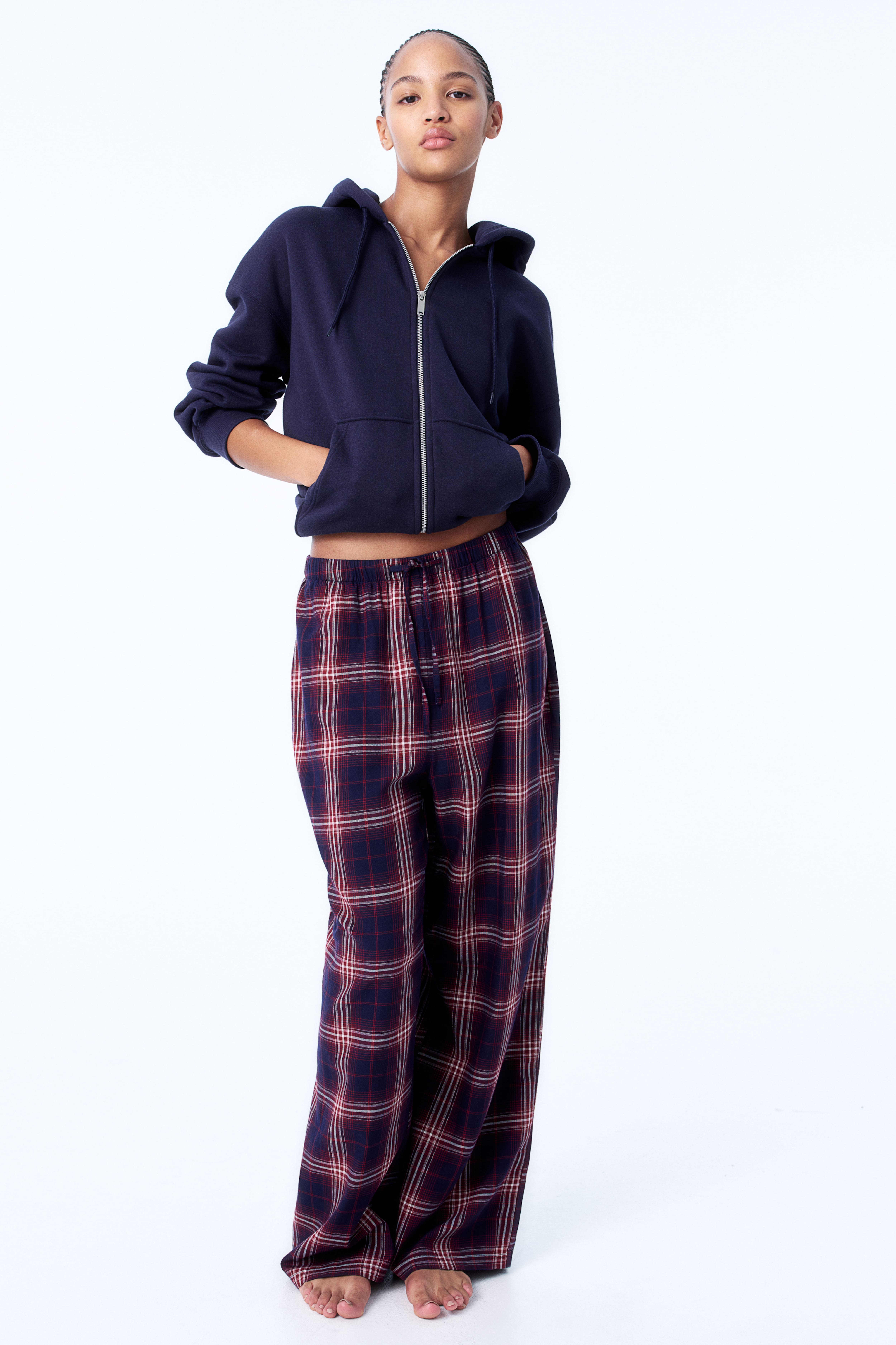 Pajama Pants for Women Cuffed Cotton Flannel H M CA