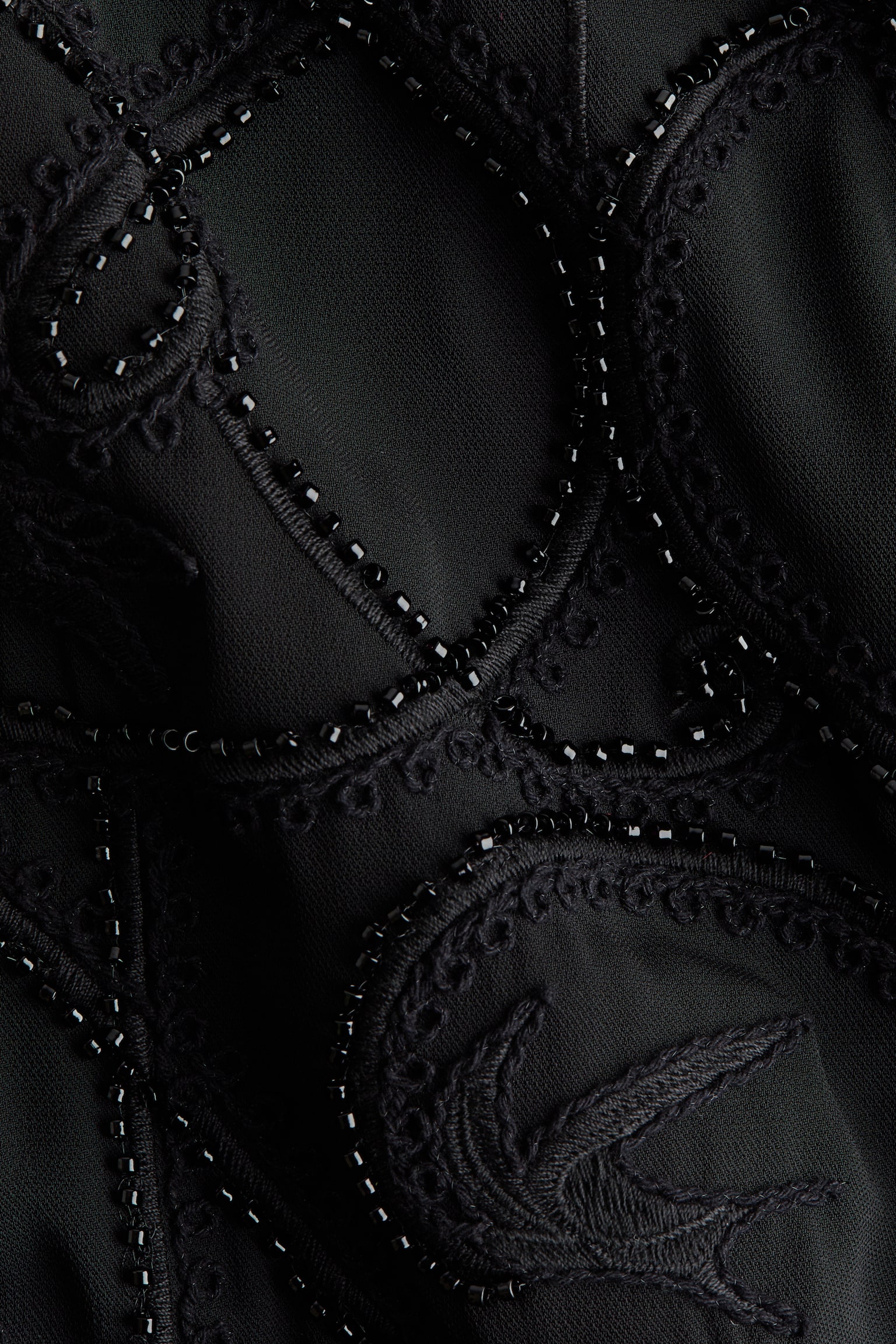 Bead-embroidered skirt - Black - 4