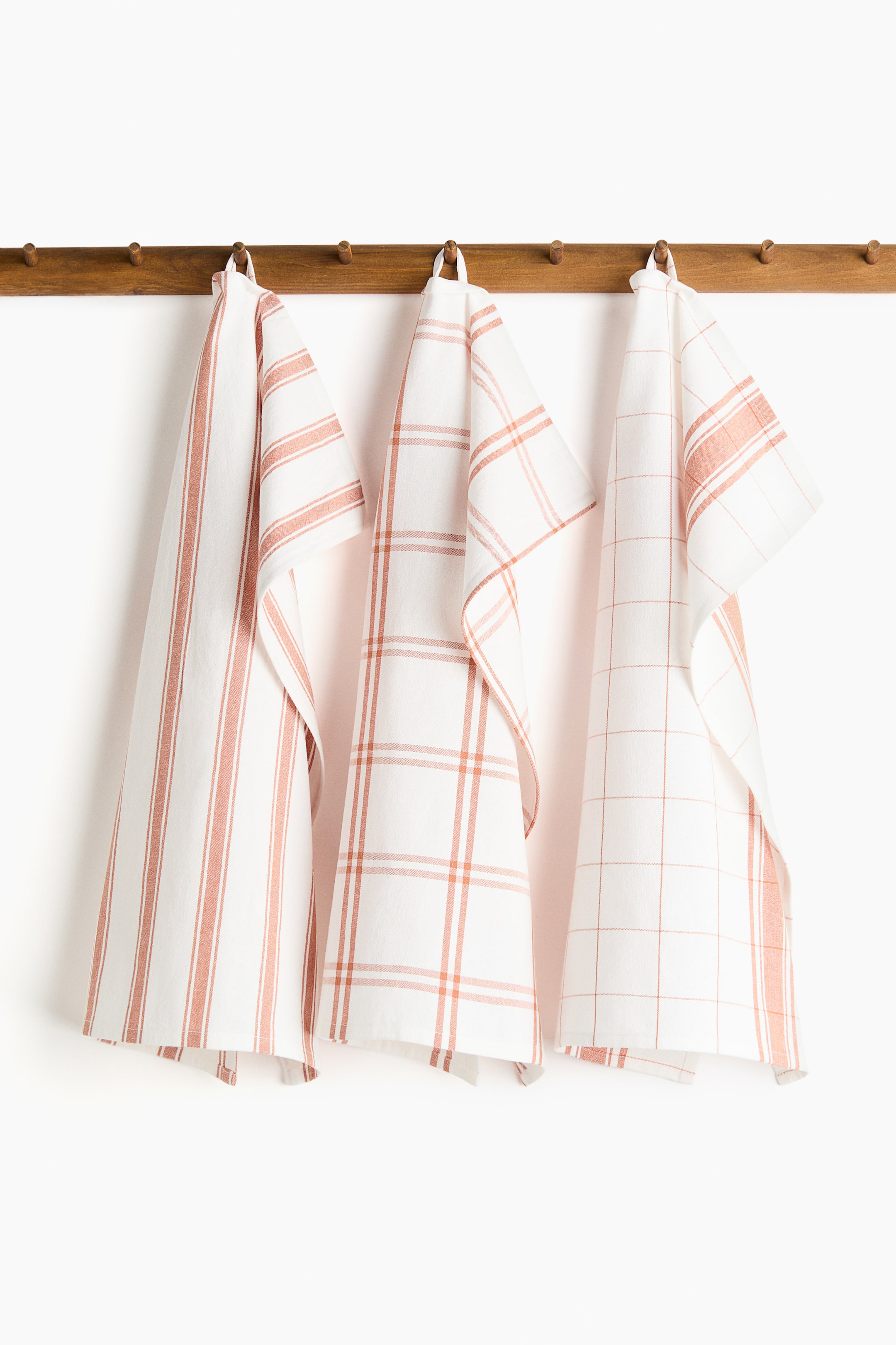 Grösseres Bild ansehen: 3er-Pack Baumwoll-Geschirrtücher - Orange/Checked - HOME | H&M CH 1