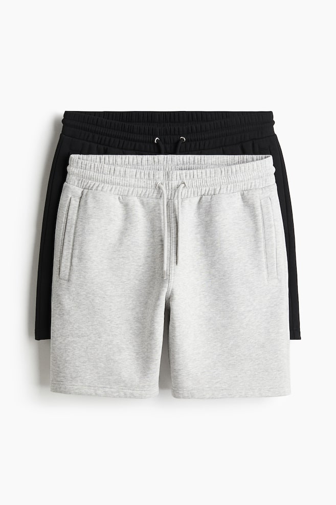 2er-Pack Sweatshorts in Regular Fit - Schwarz/Hellgraumeliert/Blau/Beige/Braun/Grün - 1