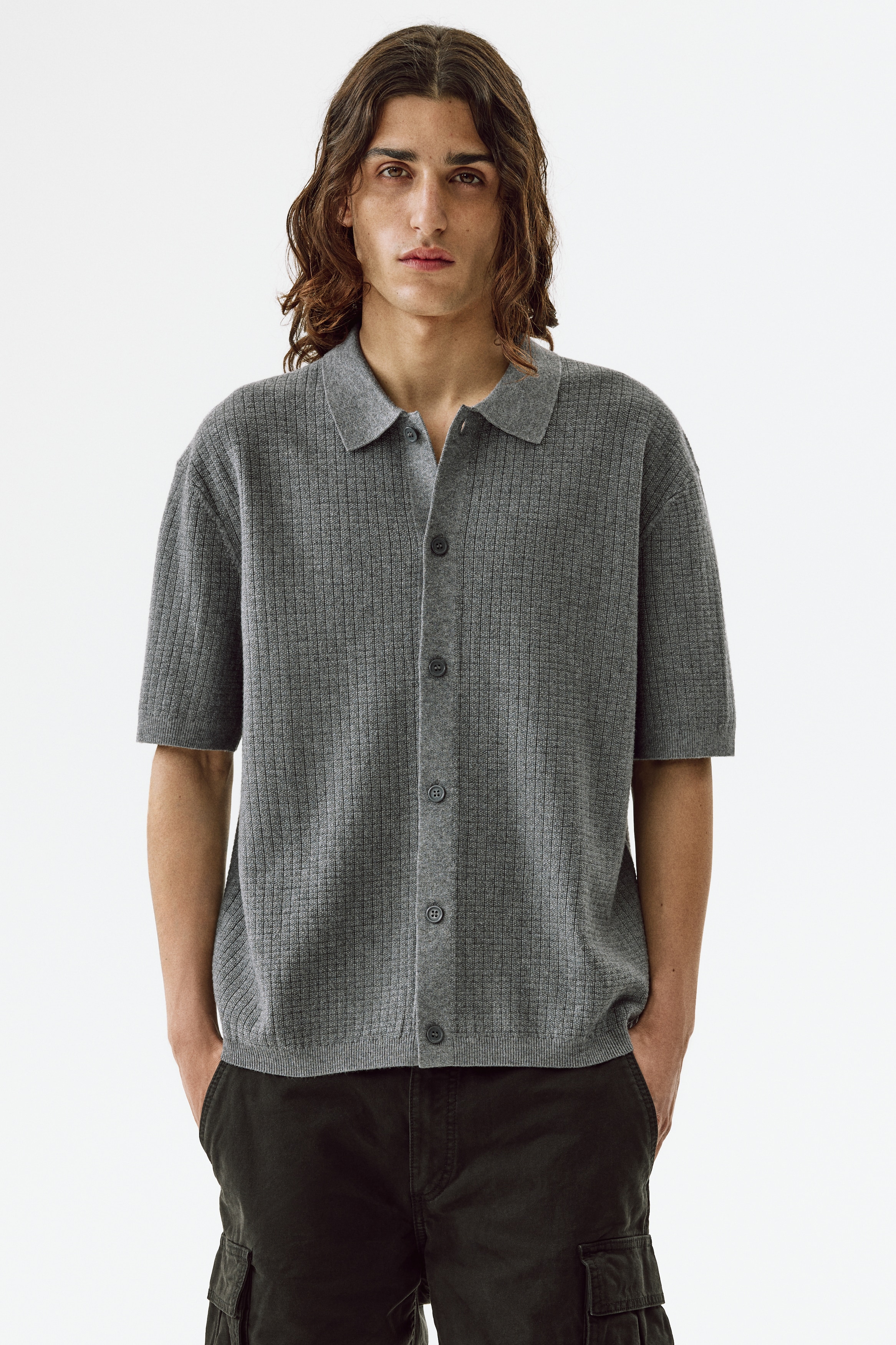 Regular-Fit Textured-Knit Shirt
