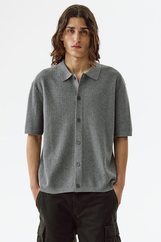 Dzianinowa koszula Regular Fit