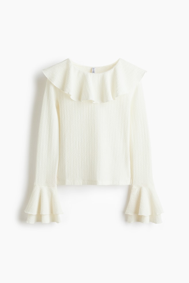 Maglia con volant - Crema - 1