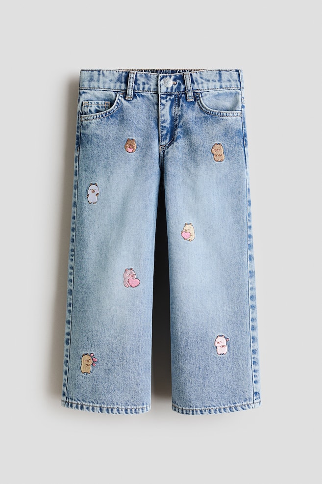 Printed Wide Leg Jeans - Light denim blue/CapyFun/Denim blue/Bambi/Denim blue/Hello Kitty/Denim blue/Minnie Mouse/Pale denim blue/Hello Kitty/Light denim blue/Lilo & Stitch/Denim blue/Hello Kitty/Denim blue/Hello Kitty/Light denim blue/Minnie Mouse - 1