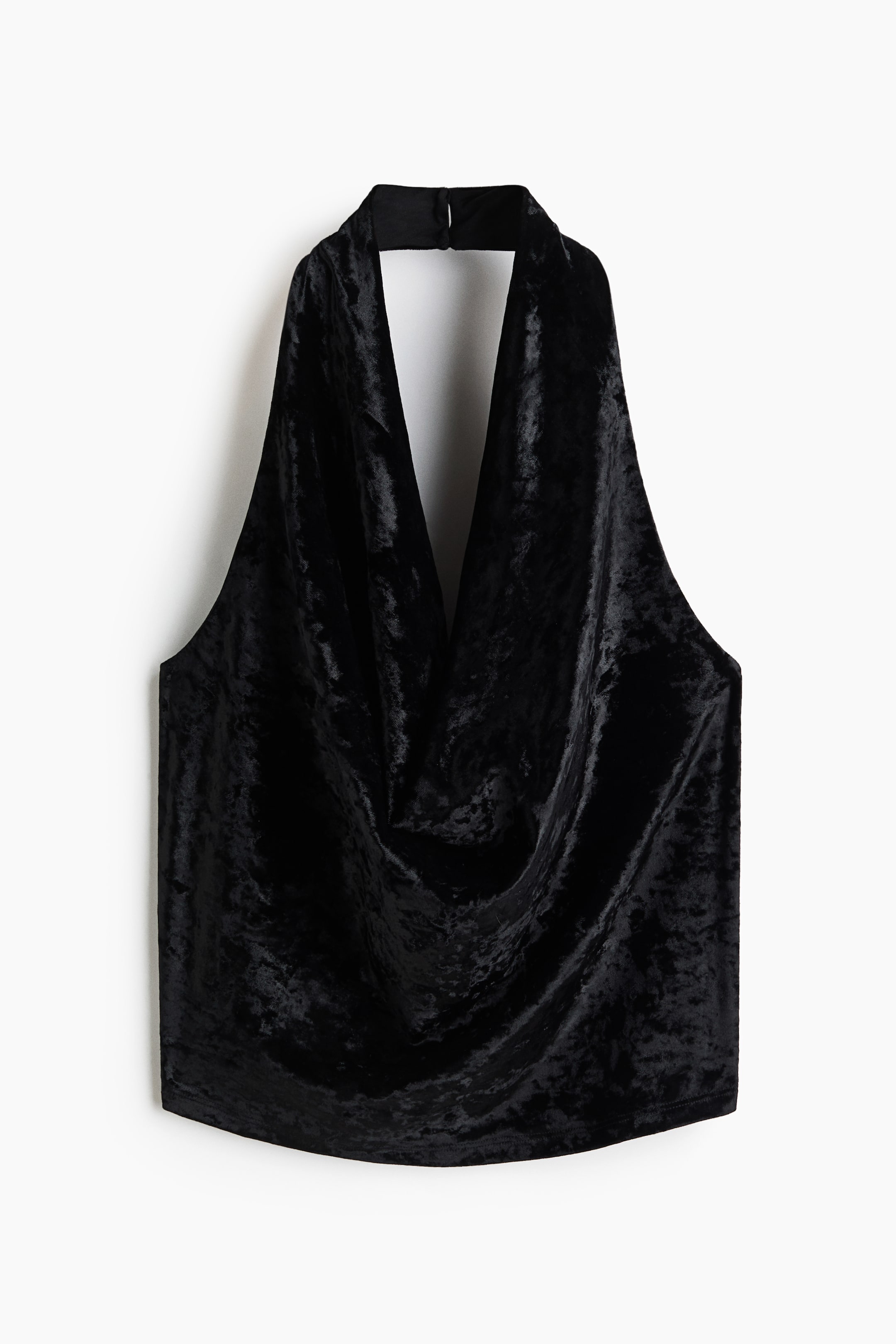 View larger image: Velour Halterneck Top - Black - Ladies | H&M CA 4