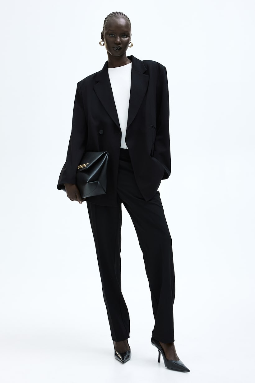 Oversized blazer - Long sleeve - Long - Black - Ladies | H&M GB