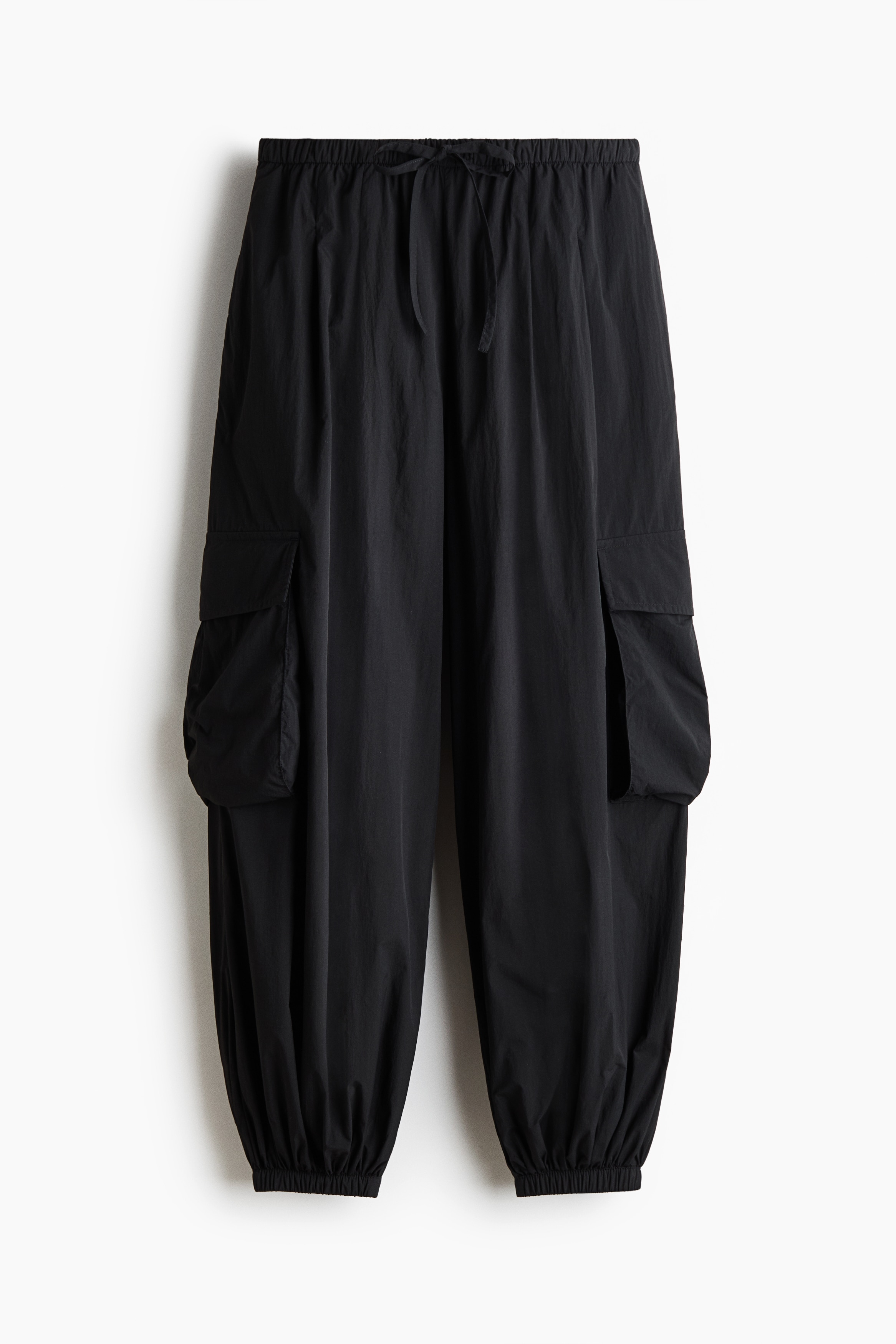Balloon-Leg Cargo Pants - Dark gray/Light beige/Light yellow-green