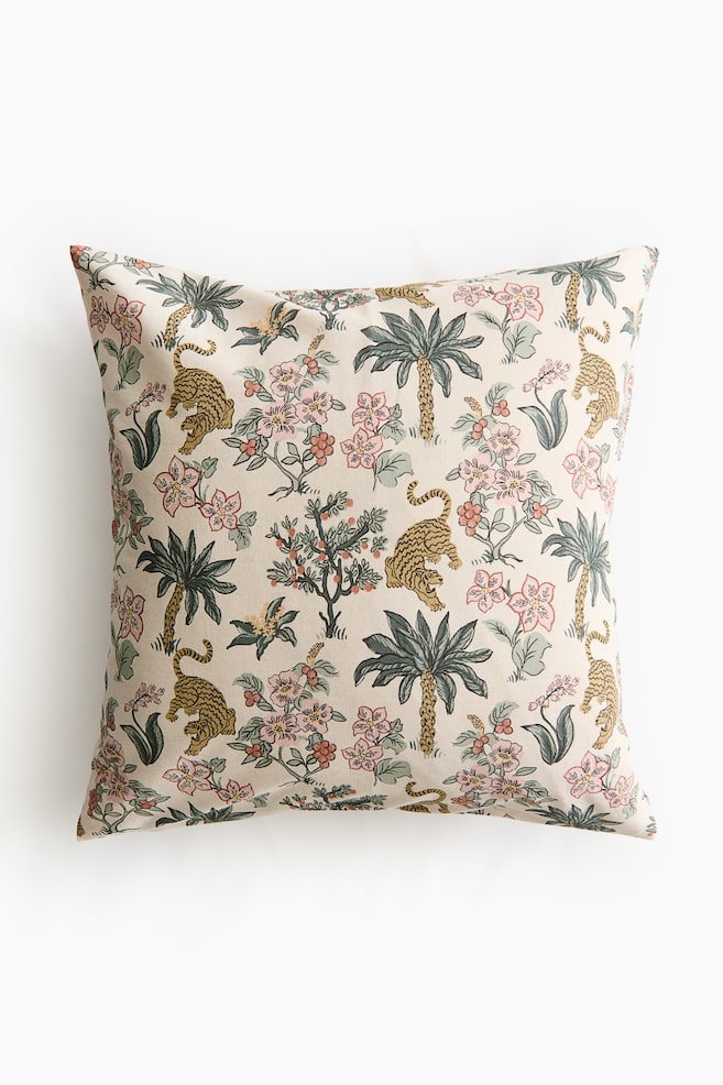 Patterned cushion cover - Light beige/Patterned/Light beige/Floral/White/Floral/Light beige/Oranges/Light beige/Lemons - 1