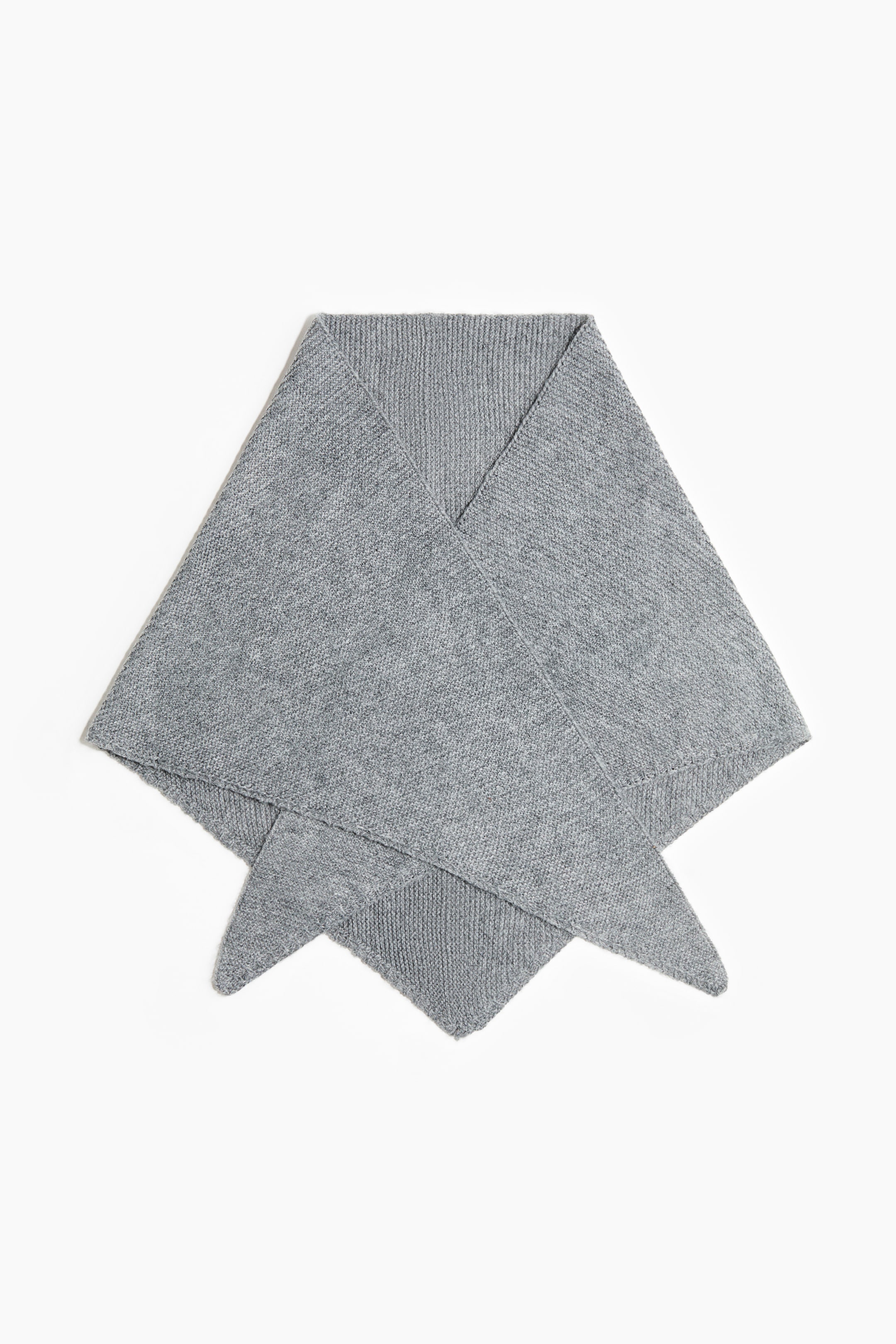 Ampliar la imagen: Garter-stitched triangle scarf - Gris jaspeado - Ladies | H&M MX 4