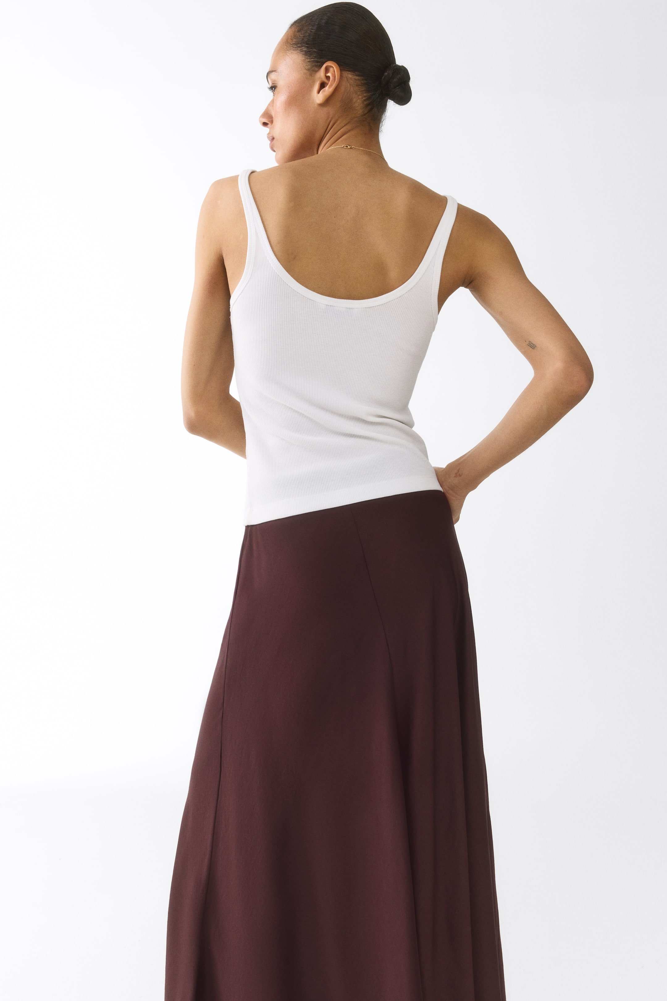 Jupe maxi en satin
