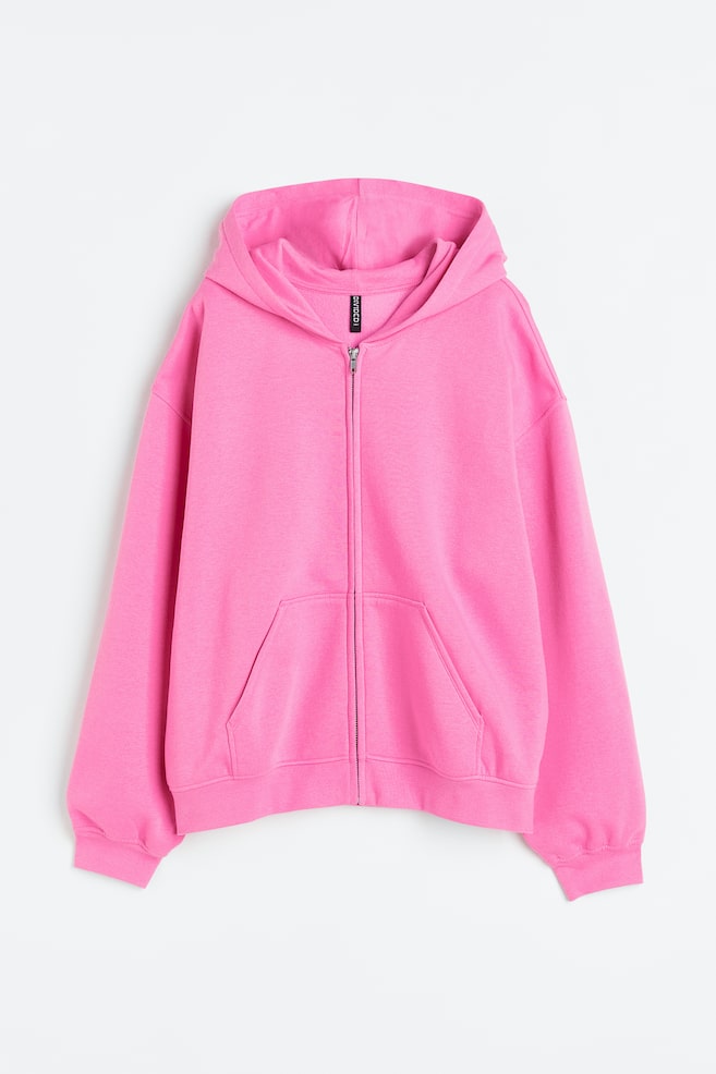 Oversized zip-through hoodie - Pink/Black/Light blue/Orange/dc - 2