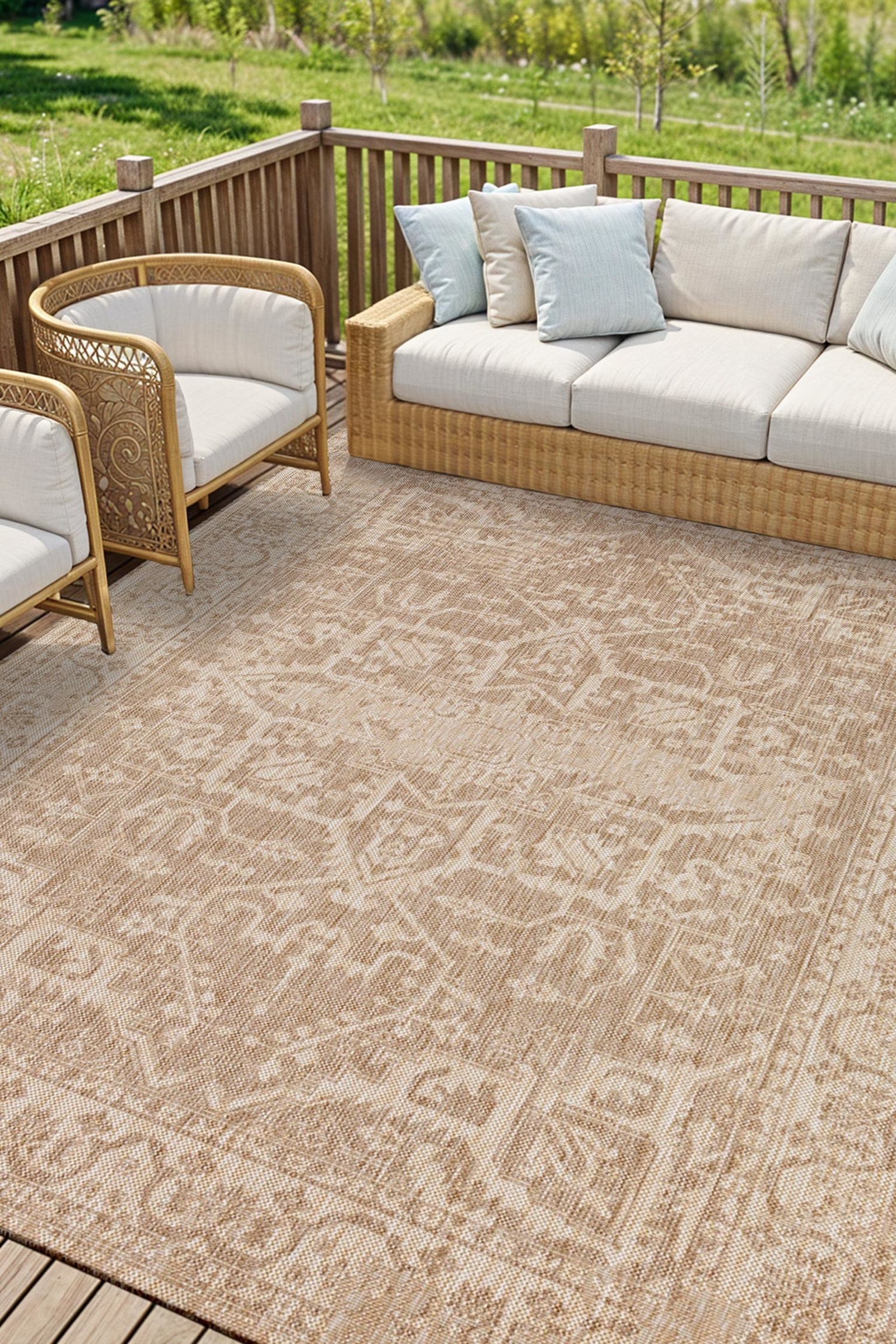 Gena In- /outdoor Jute-look Area Rug - Beige, Ivory - 2