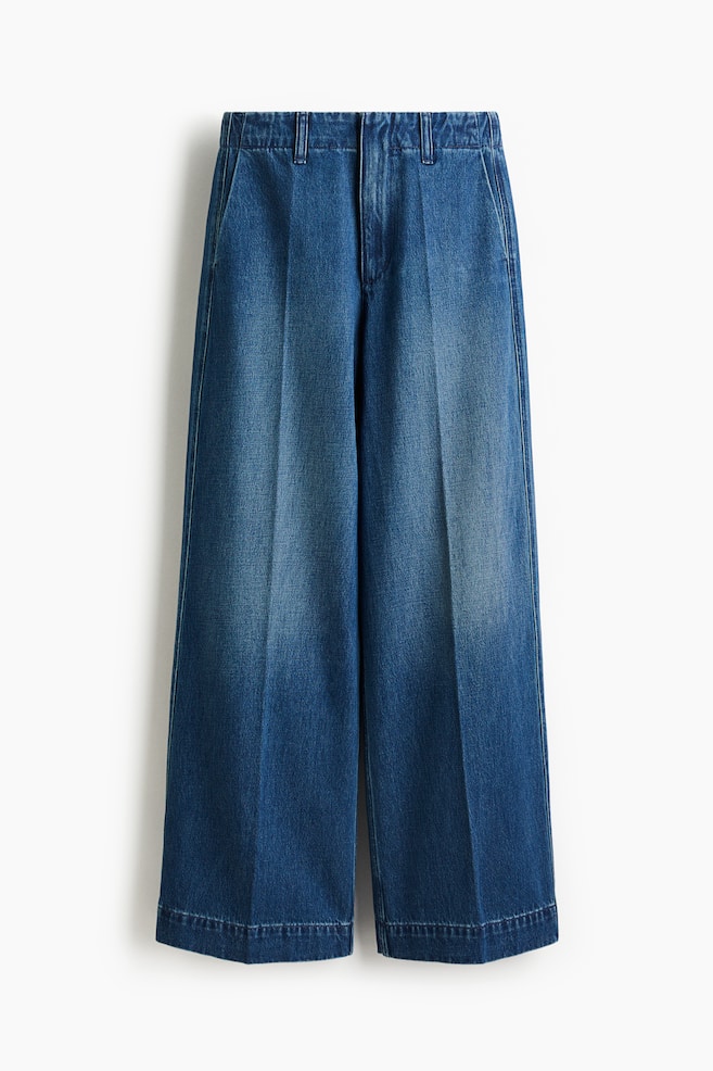 Wide High Jeans - Denim blue/White/Dark denim blue - 1