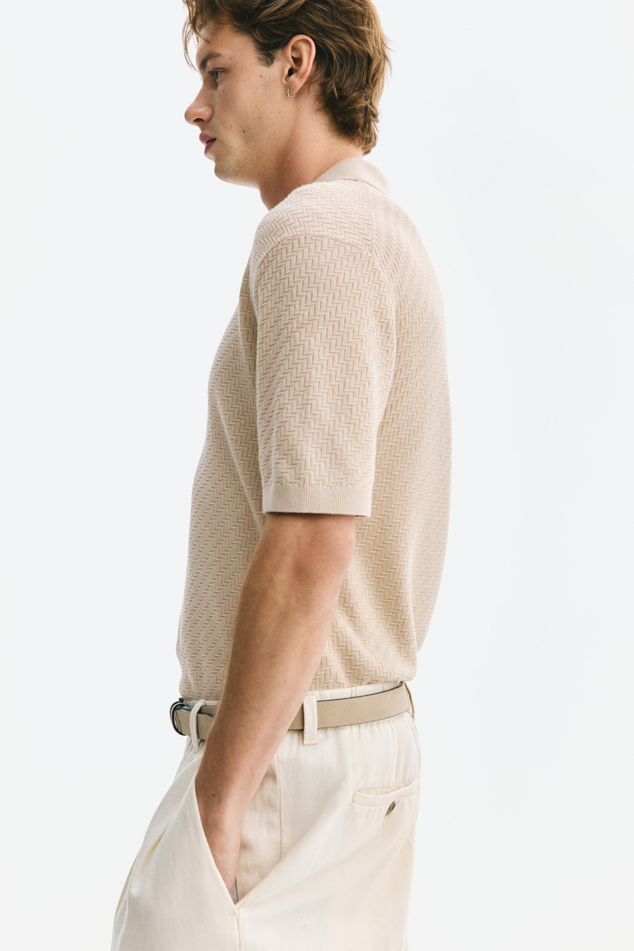 Slim-Fit Textured Polo Shirt
