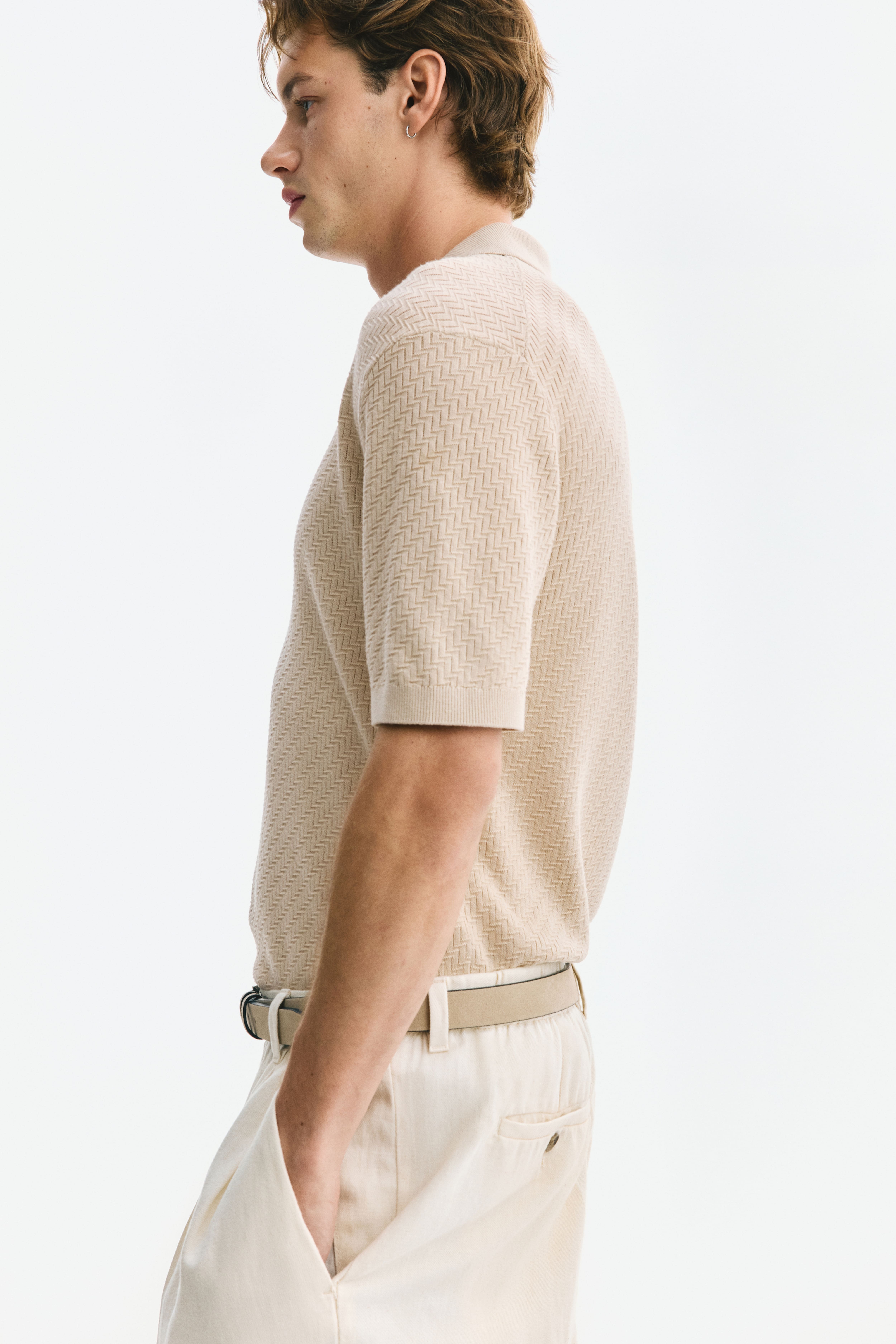 Slim-Fit Textured Polo Shirt