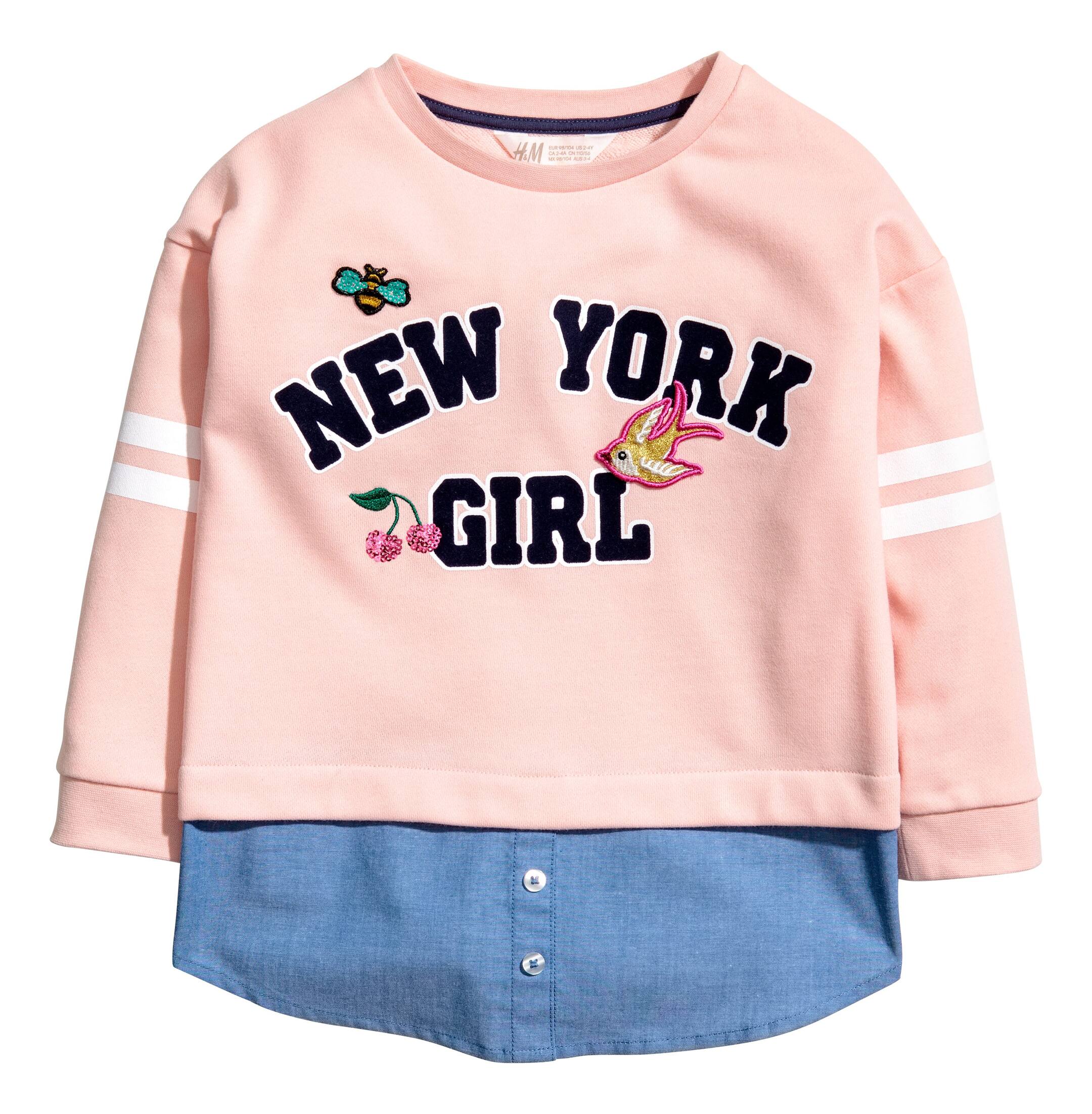 View larger image: Double-layered sweatshirt - Light pink - Kids | H&M GB 1