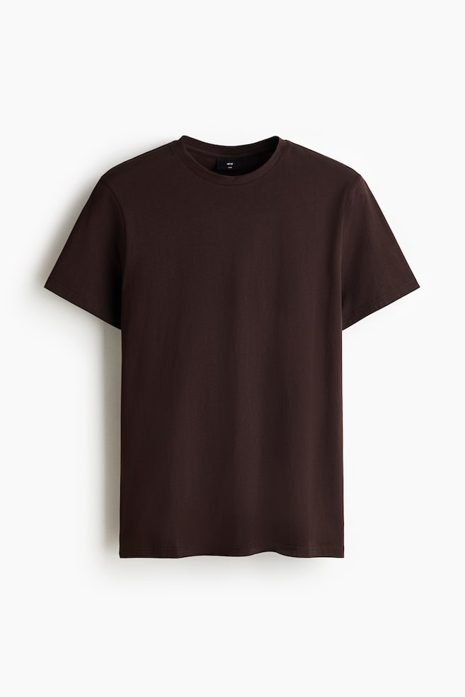 Slim Fit Pima cotton T-shirt - Dark brown/Navy blue/Navy blue/Turquoise/White - 1