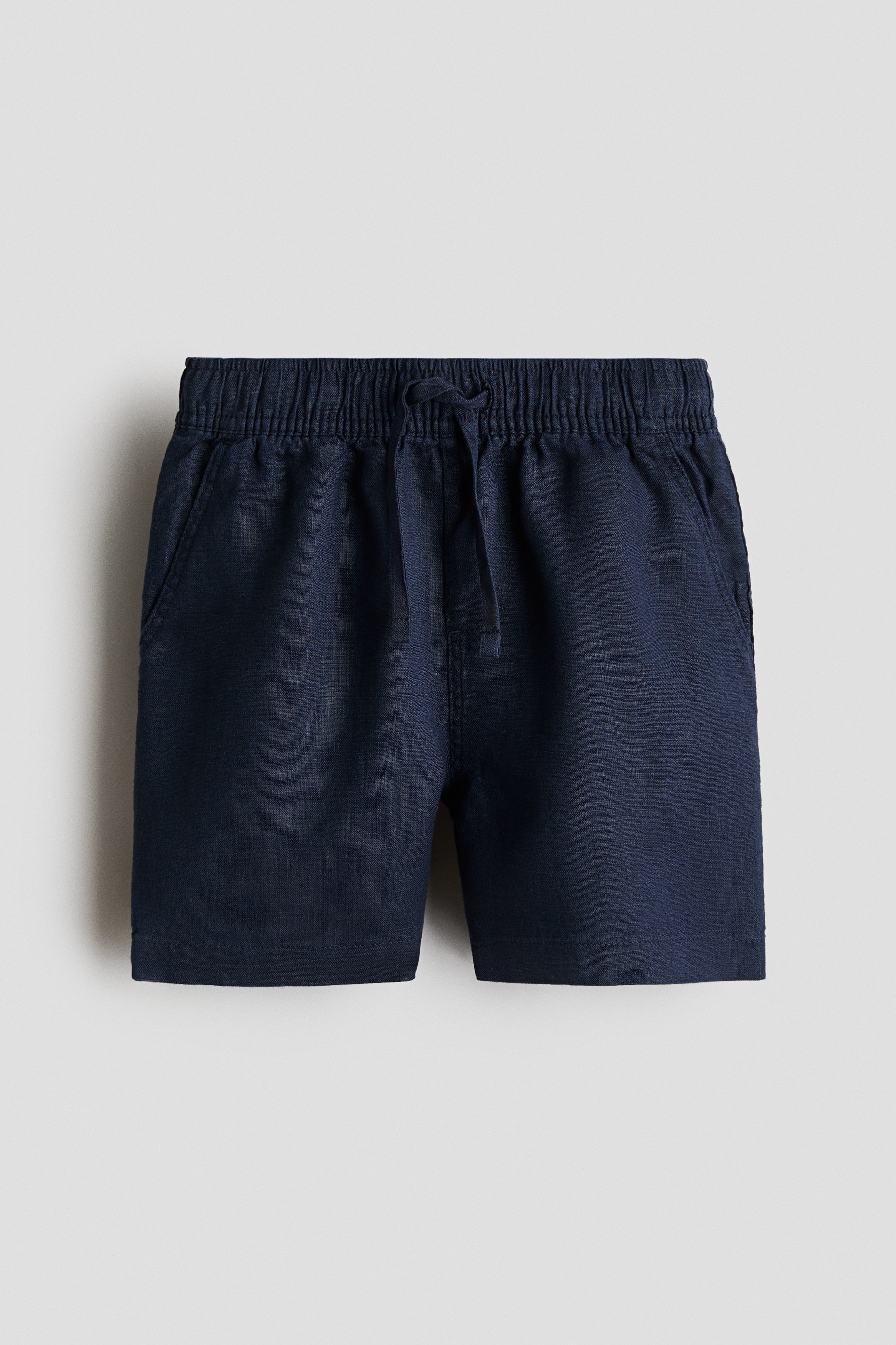 Shorts in lino - Blu navy