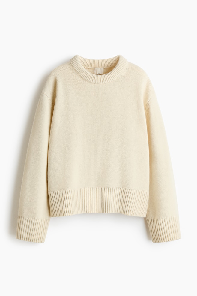Wool Sweater - Light beige/Black - 1