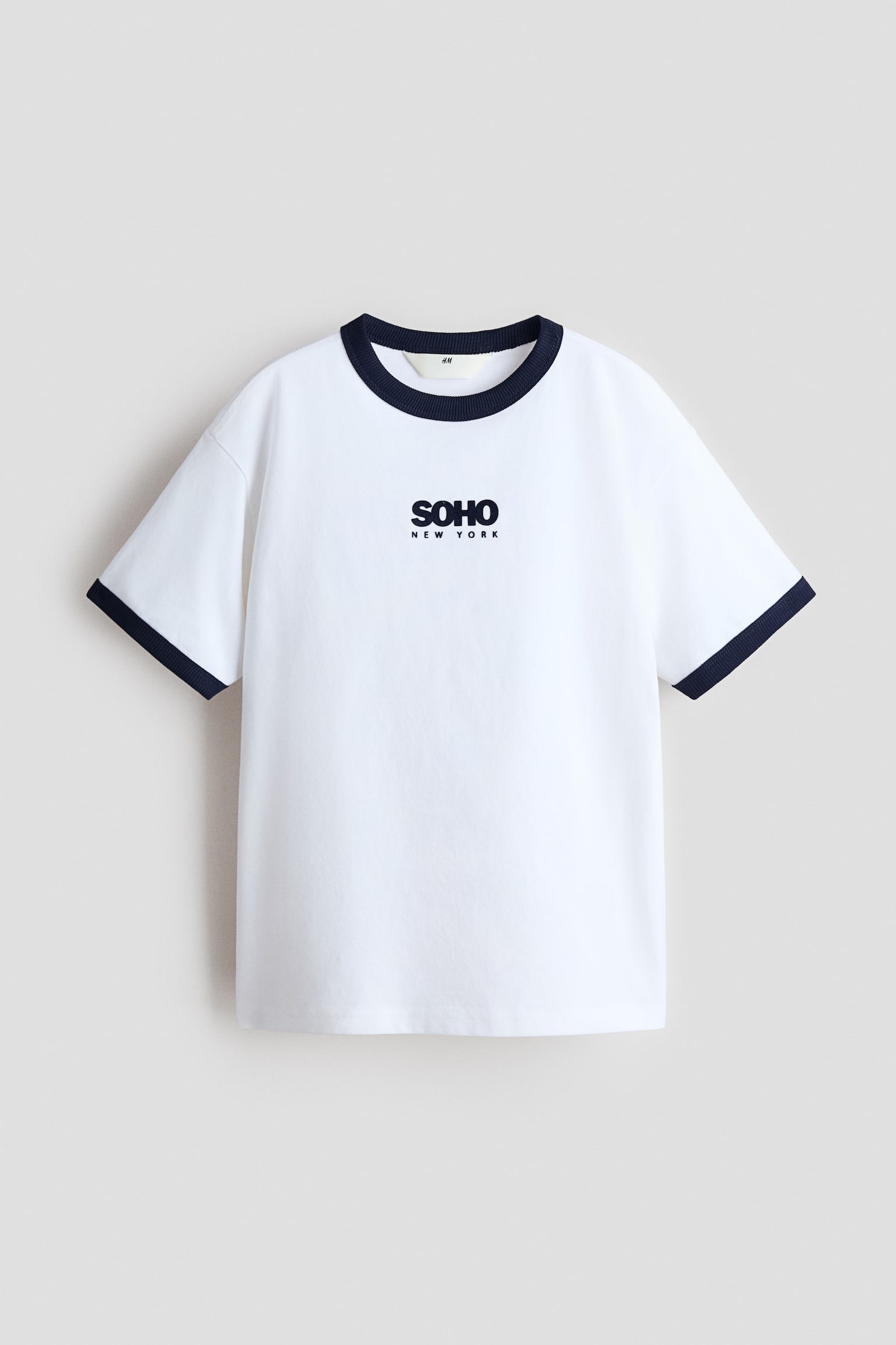 Motif-detail T-shirt - White/Dark grey - 1