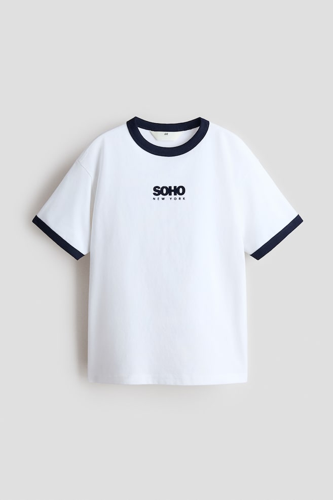 T-Shirt with Motif - White - 1