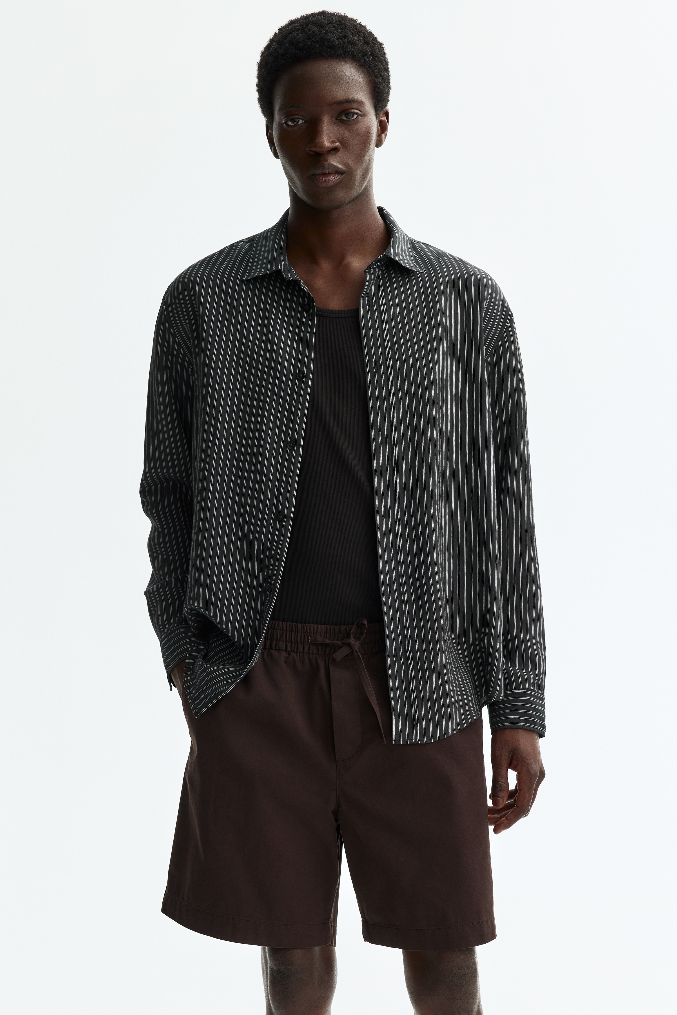 Pamučni šorts Relaxed Fit - Tamnosmeđa/Bela/Crna/Kaki zelena