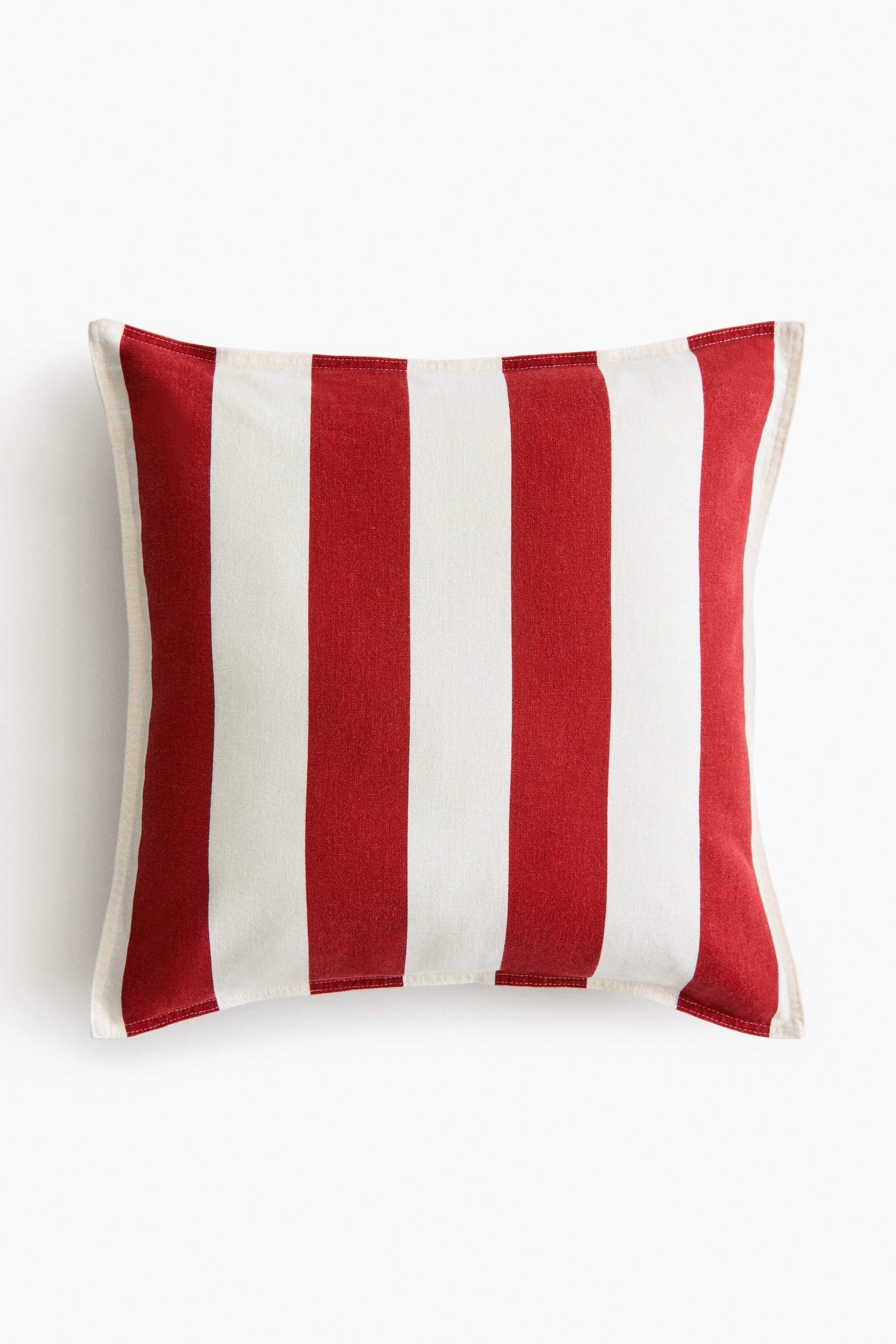 H&M Home  - Linen-blend cushion cover - Red/Striped - size: 50x50