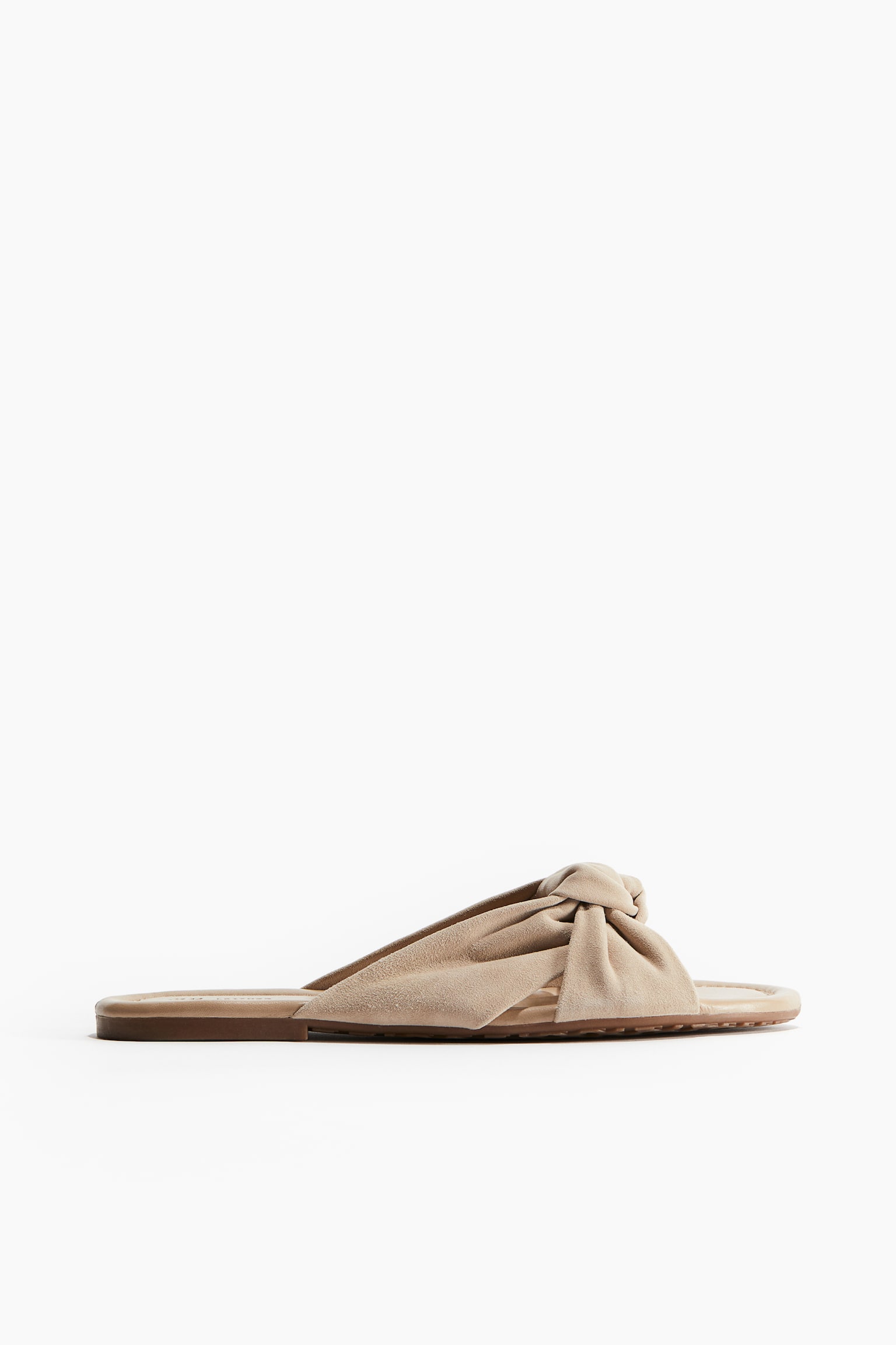 Knot-detail leather sandals - Beige/Black - 4