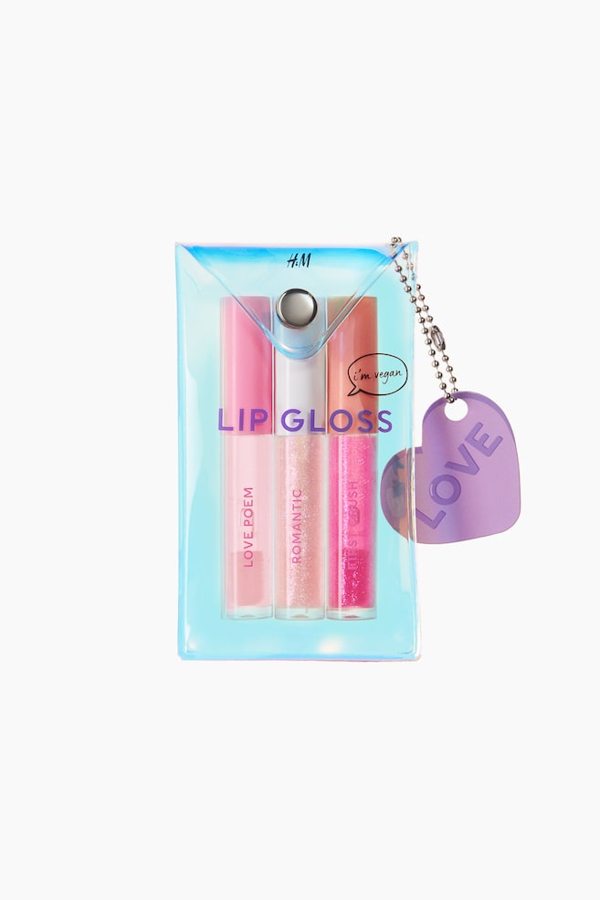 3-pack mini lip glosses - Hot pink glitter/Red glitter - 1