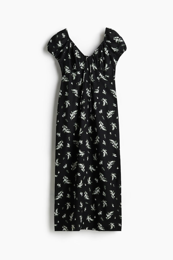 Maxikleid mit Bindebändern - Schwarz/Geblümt/Blau/Geblümt/Cremefarben/Geblümt/Cremefarben/Geblümt - 1