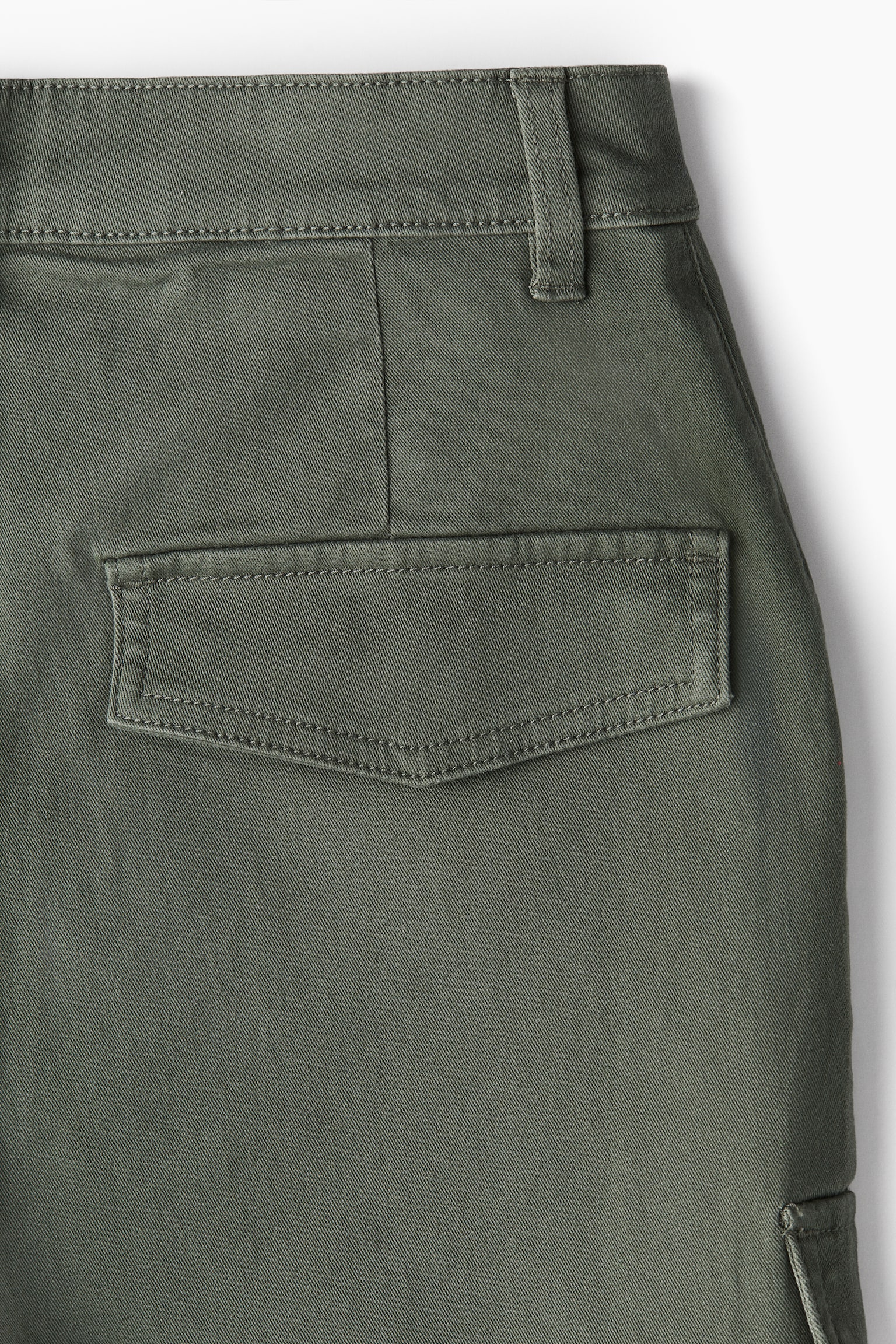 Slim cargo trousers - Dark khaki green/Light greige - 5