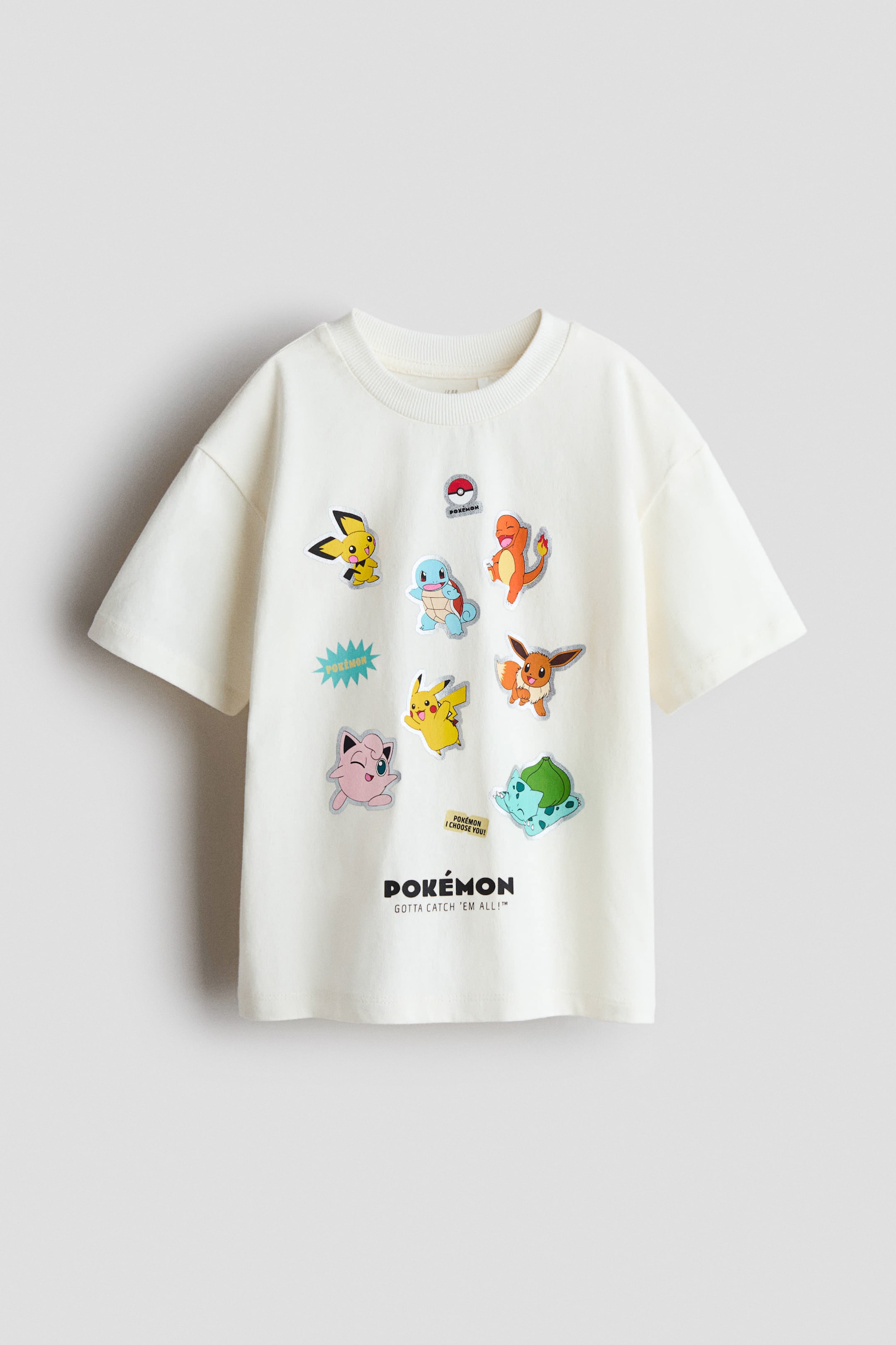 Ampliar la imagen: Playera oversized con diseño - Blanco/Pokémon - Kids | H&M MX 1