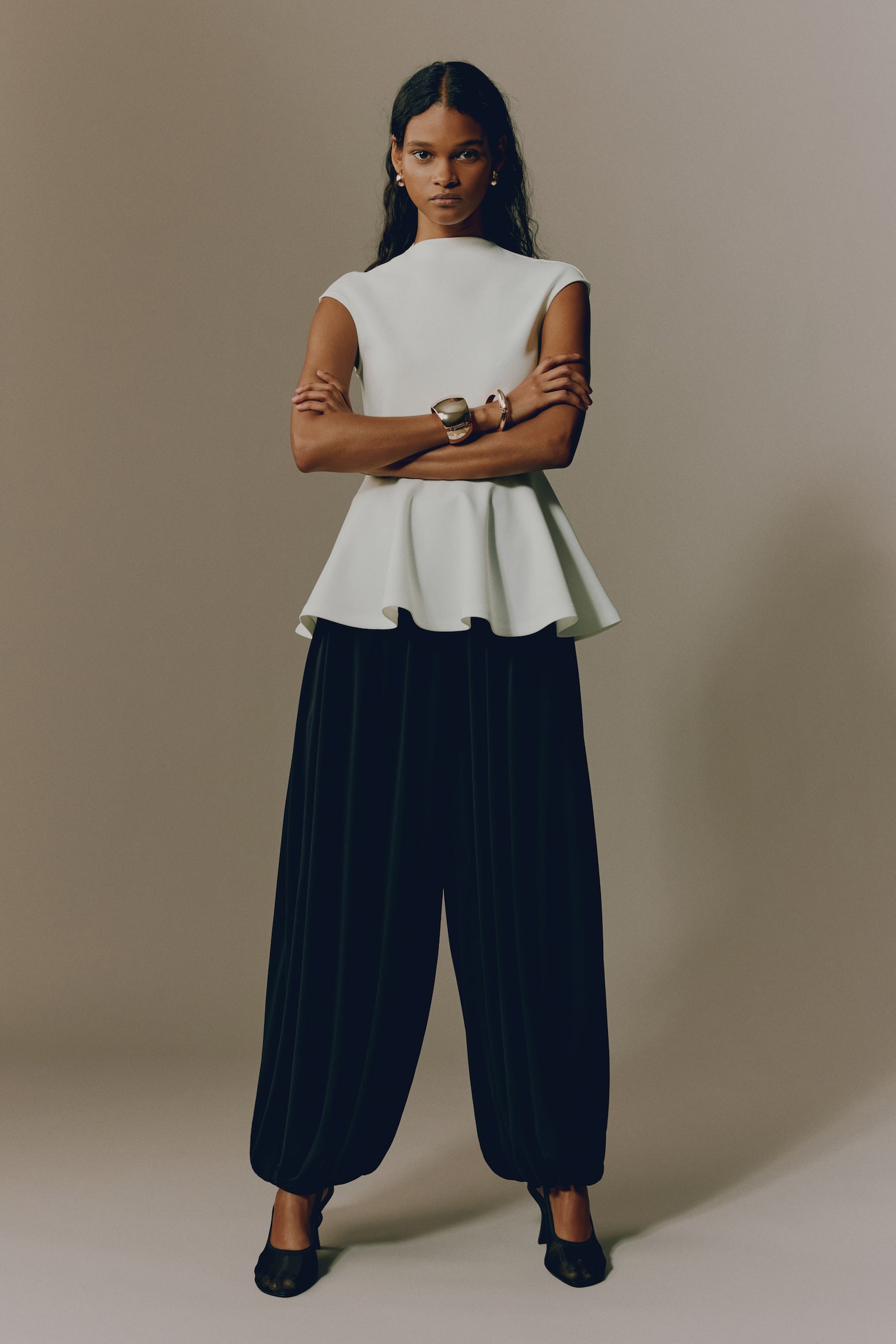 Ponte di Roma peplum top - White/Dusty turquoise - 5