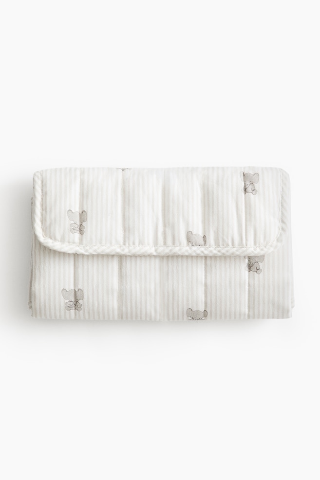 Foldable Changing Pad - White/elephants - 1