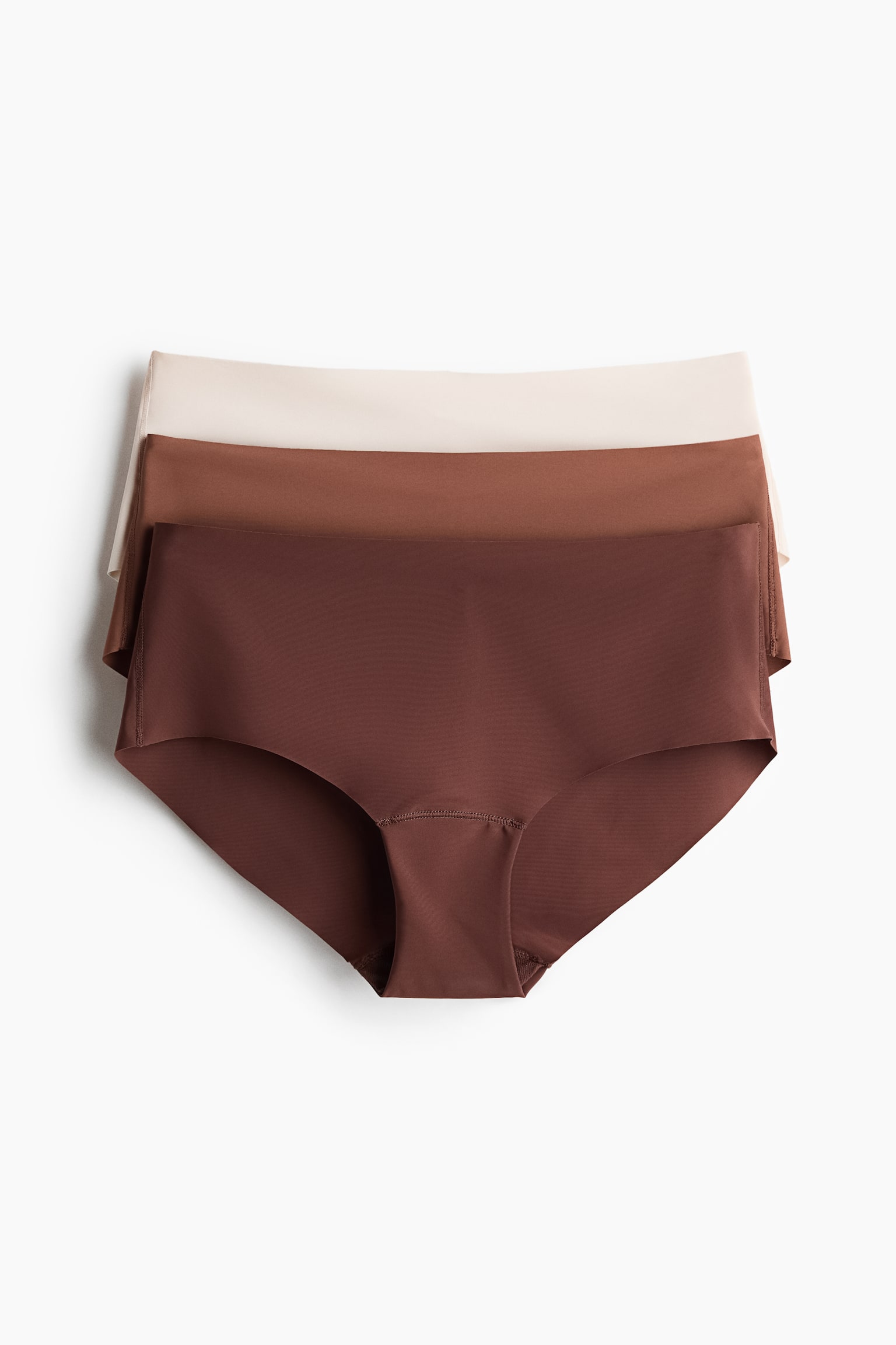 3-pack invisible hipster briefs with Lycra® - Cream/Light brown/Dark brown/Black