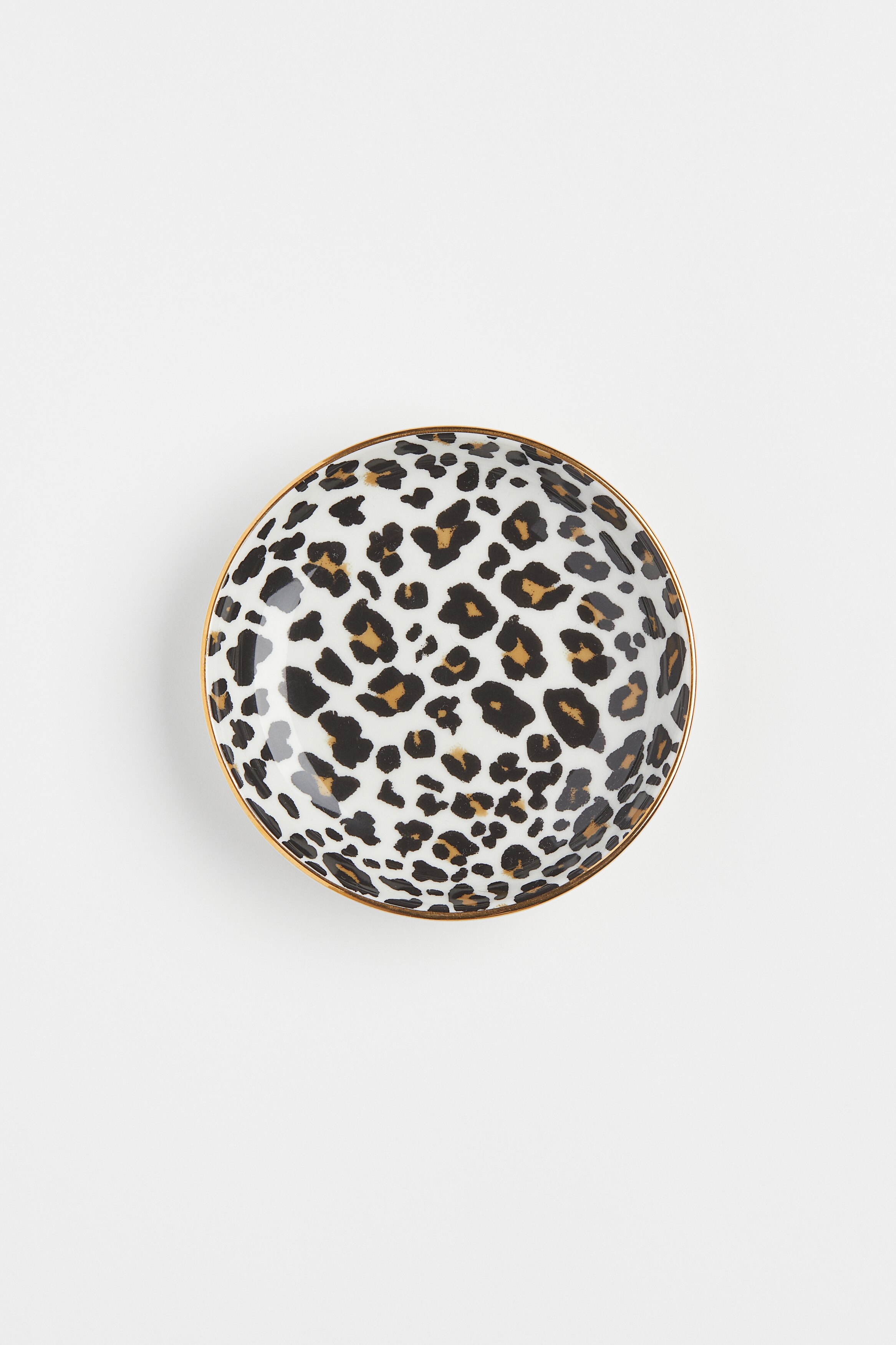 Platillo de porcelana - Blanco/Estampado de leopardo